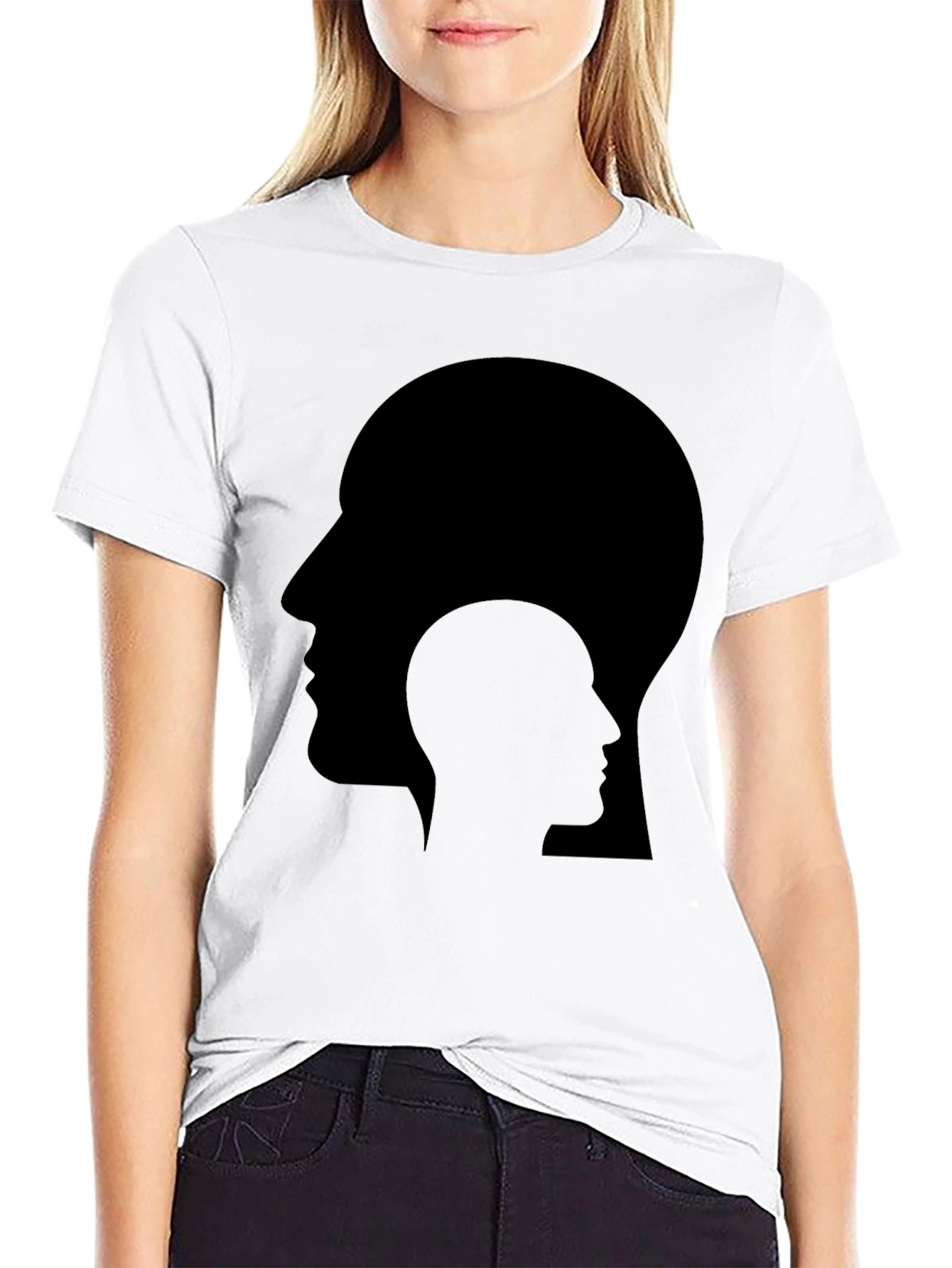 Abstract Head Silhouette Black T-Shirt