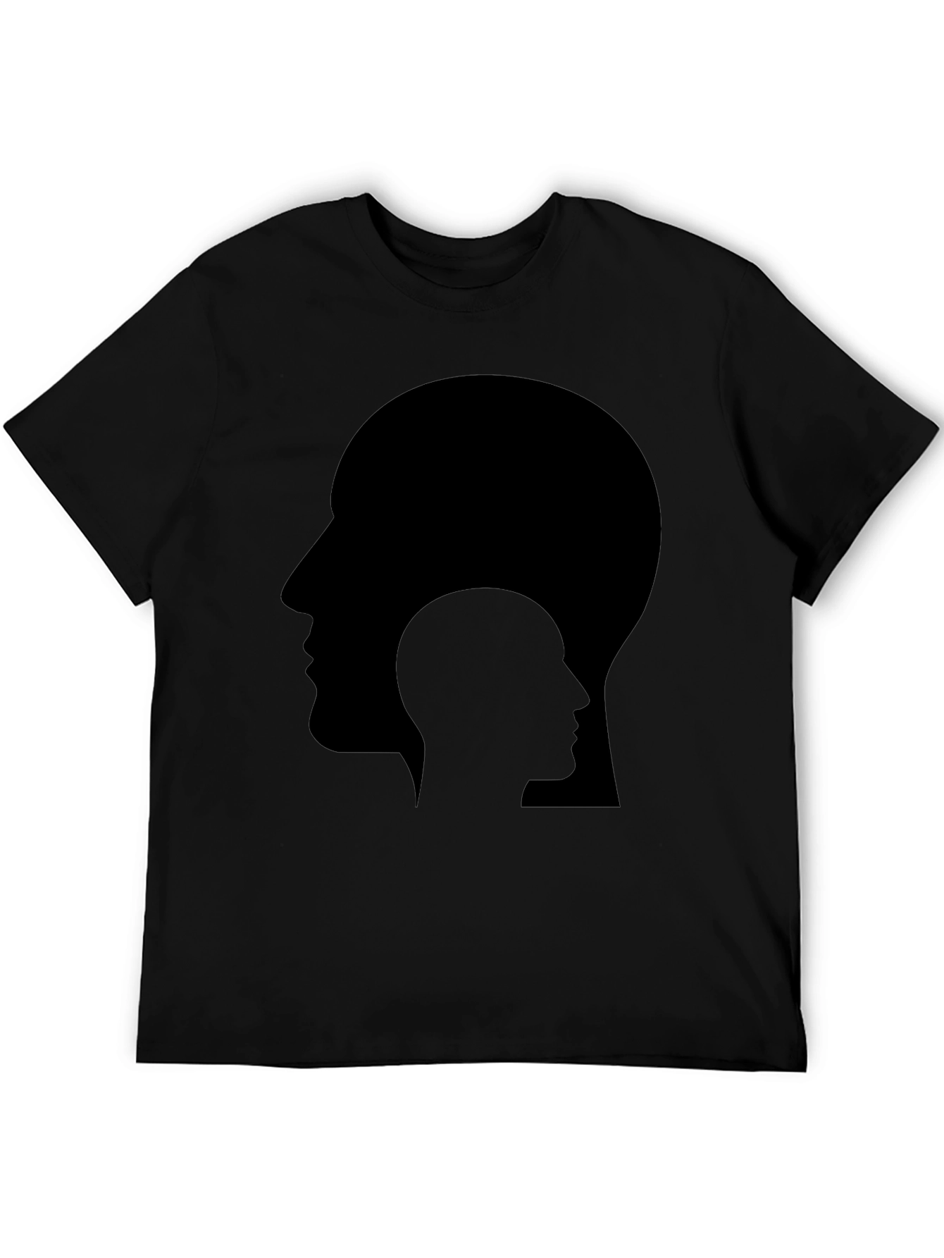Abstract Head Silhouette Black T-Shirt