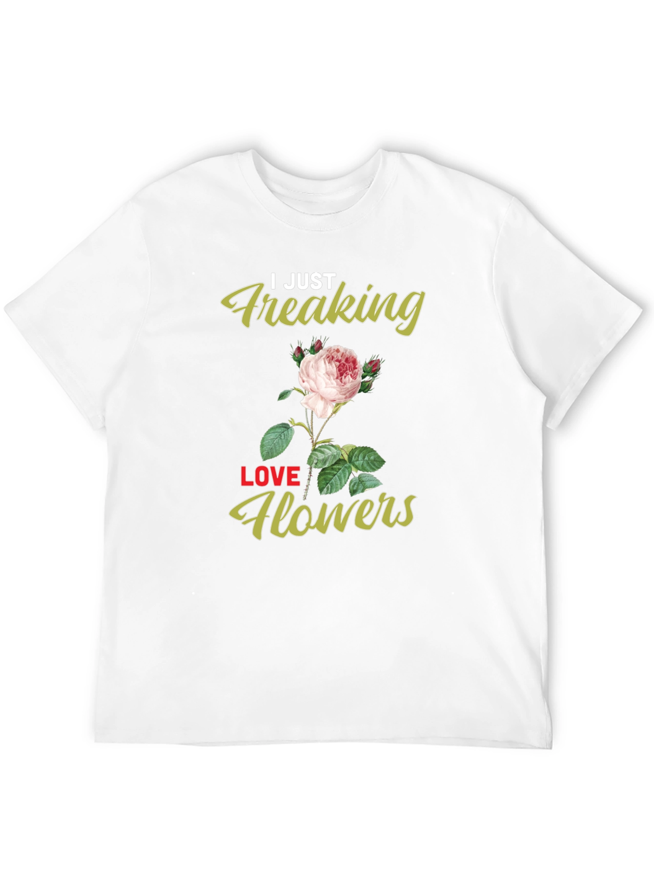 Freaking Love Flowers Black T-Shirt
