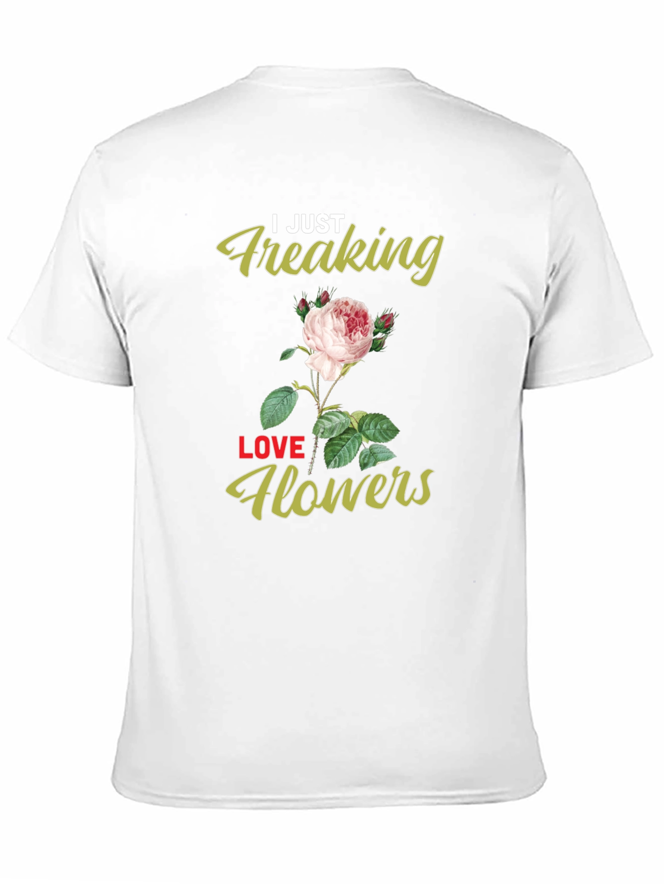 Freaking Love Flowers Black T-Shirt