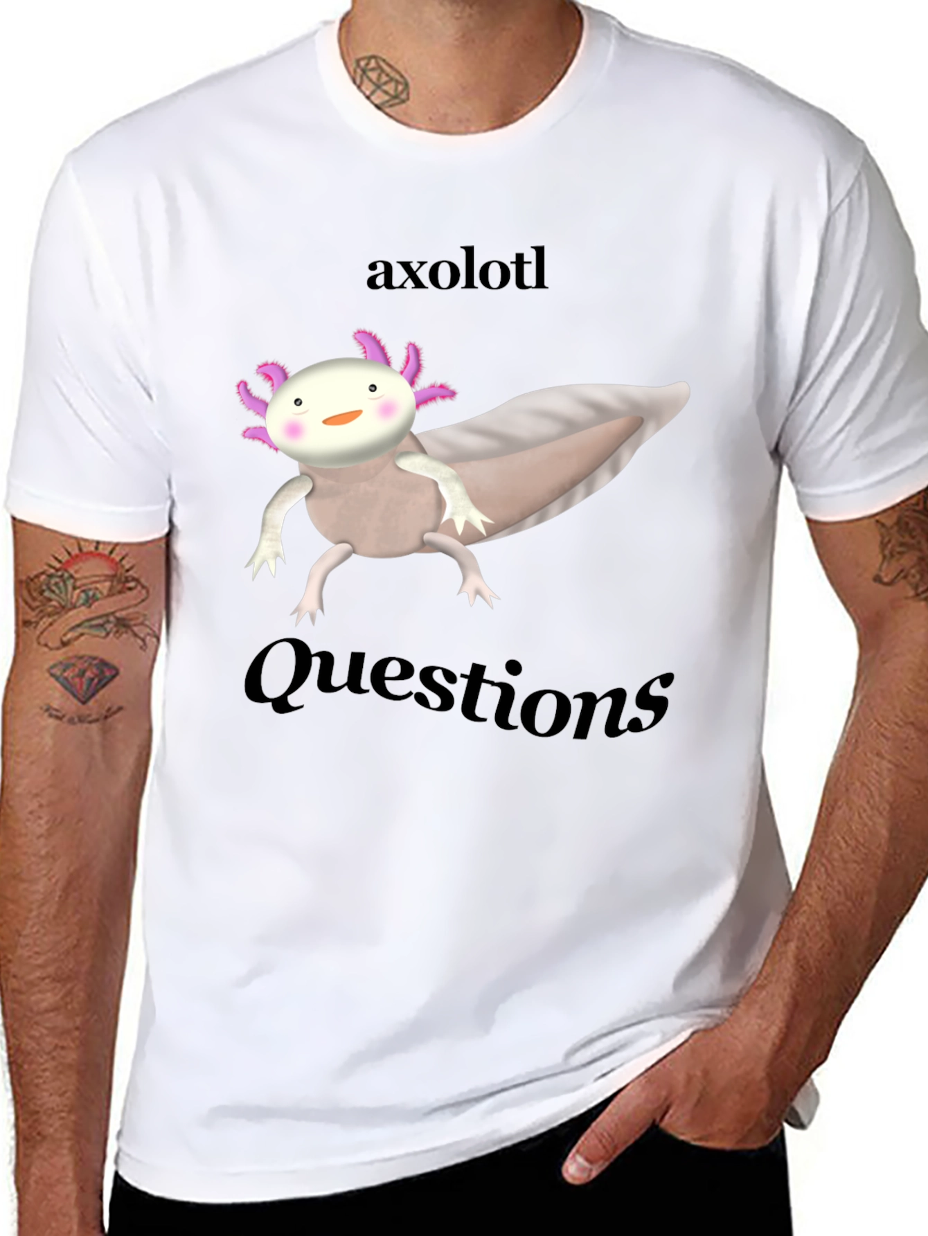 Axolotl Questions Graphic Tee - Funny Animal Shirt