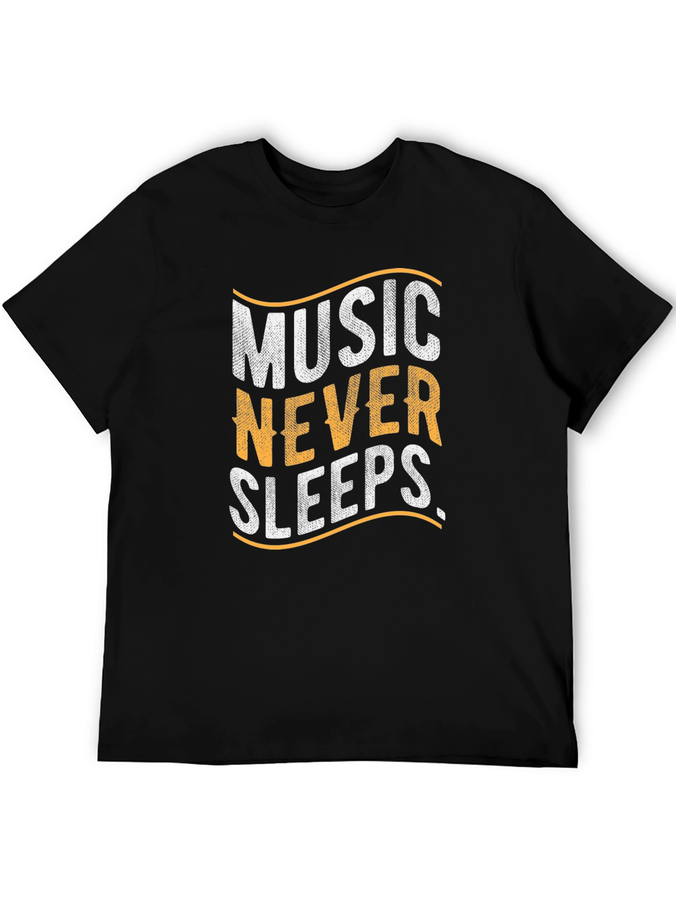 Music Never Sleeps Graphic T-Shirt - Black