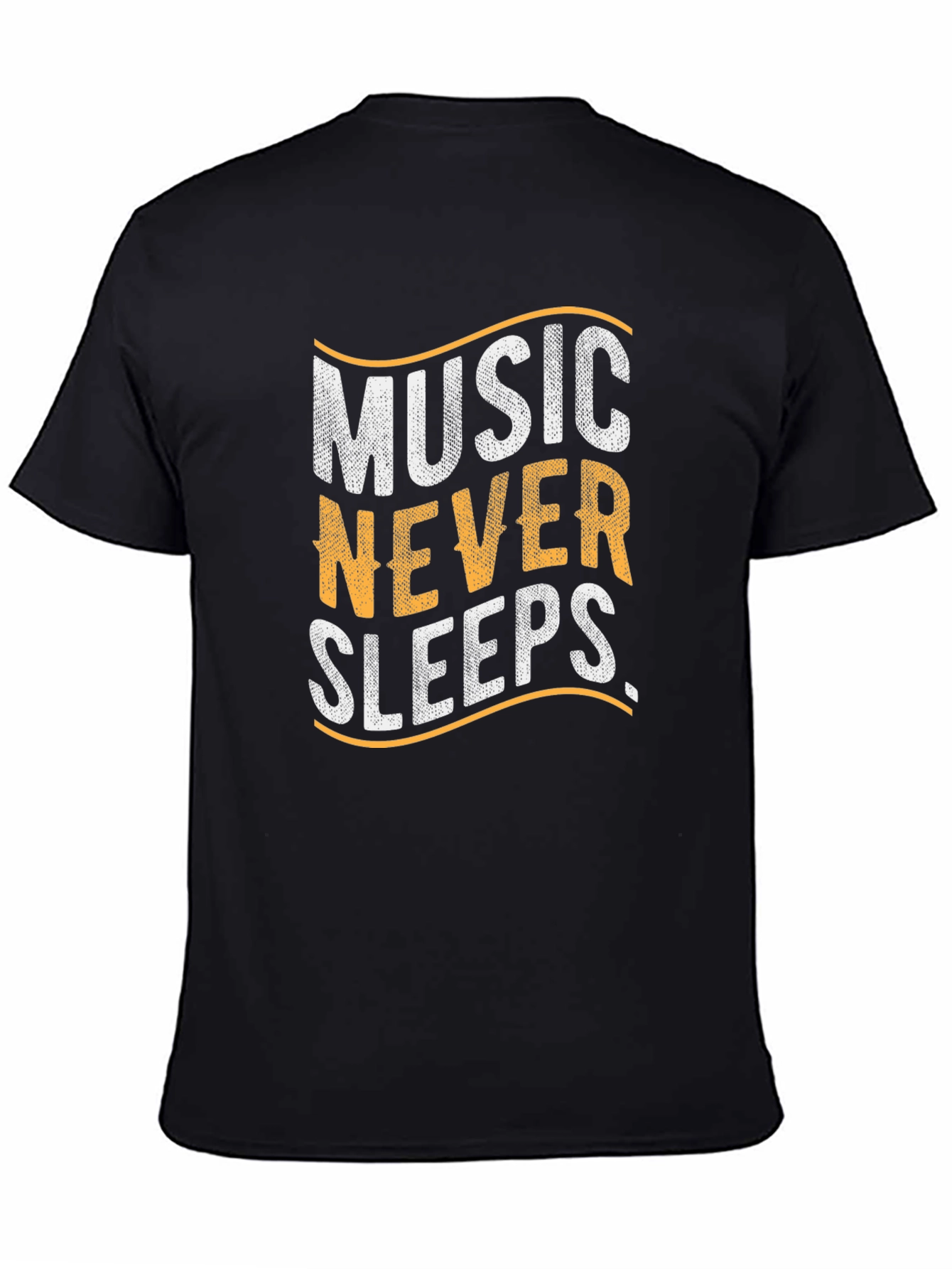 Music Never Sleeps Graphic T-Shirt - Black