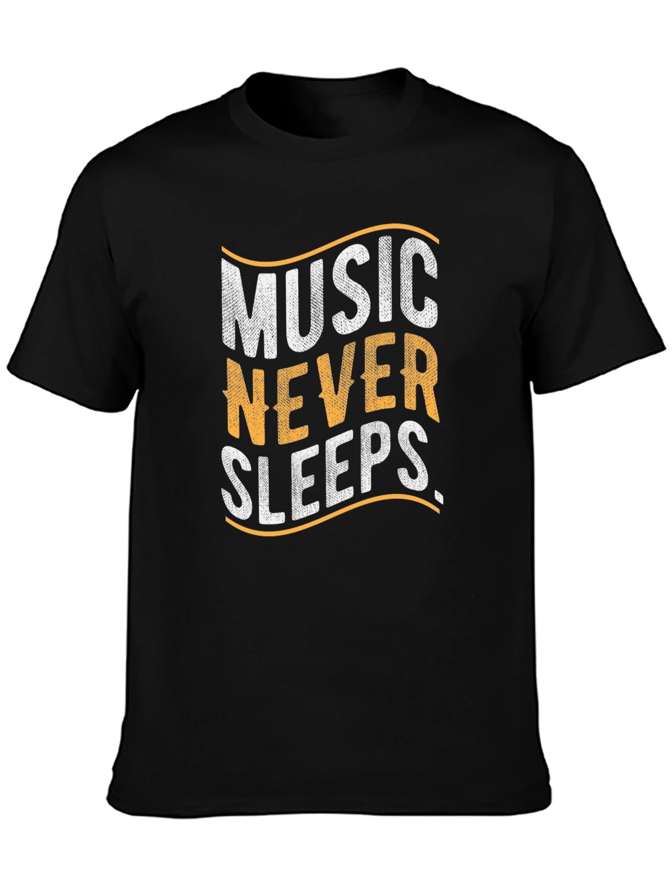 Music Never Sleeps Graphic T-Shirt - Black