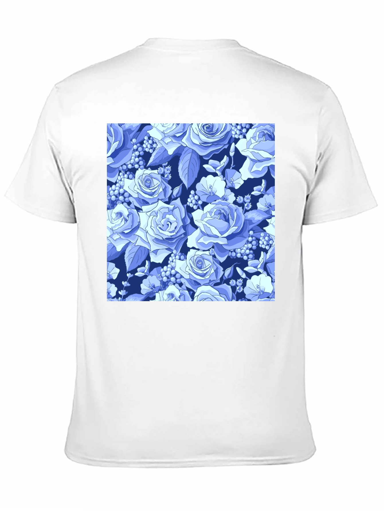 Floral Rose Print Black T-Shirt