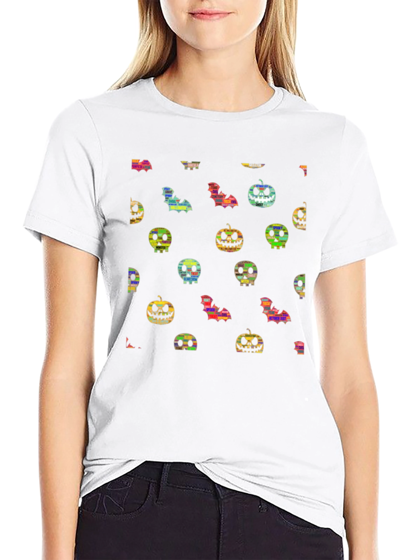 Halloween Pattern T-Shirt - Spooky Season Apparel