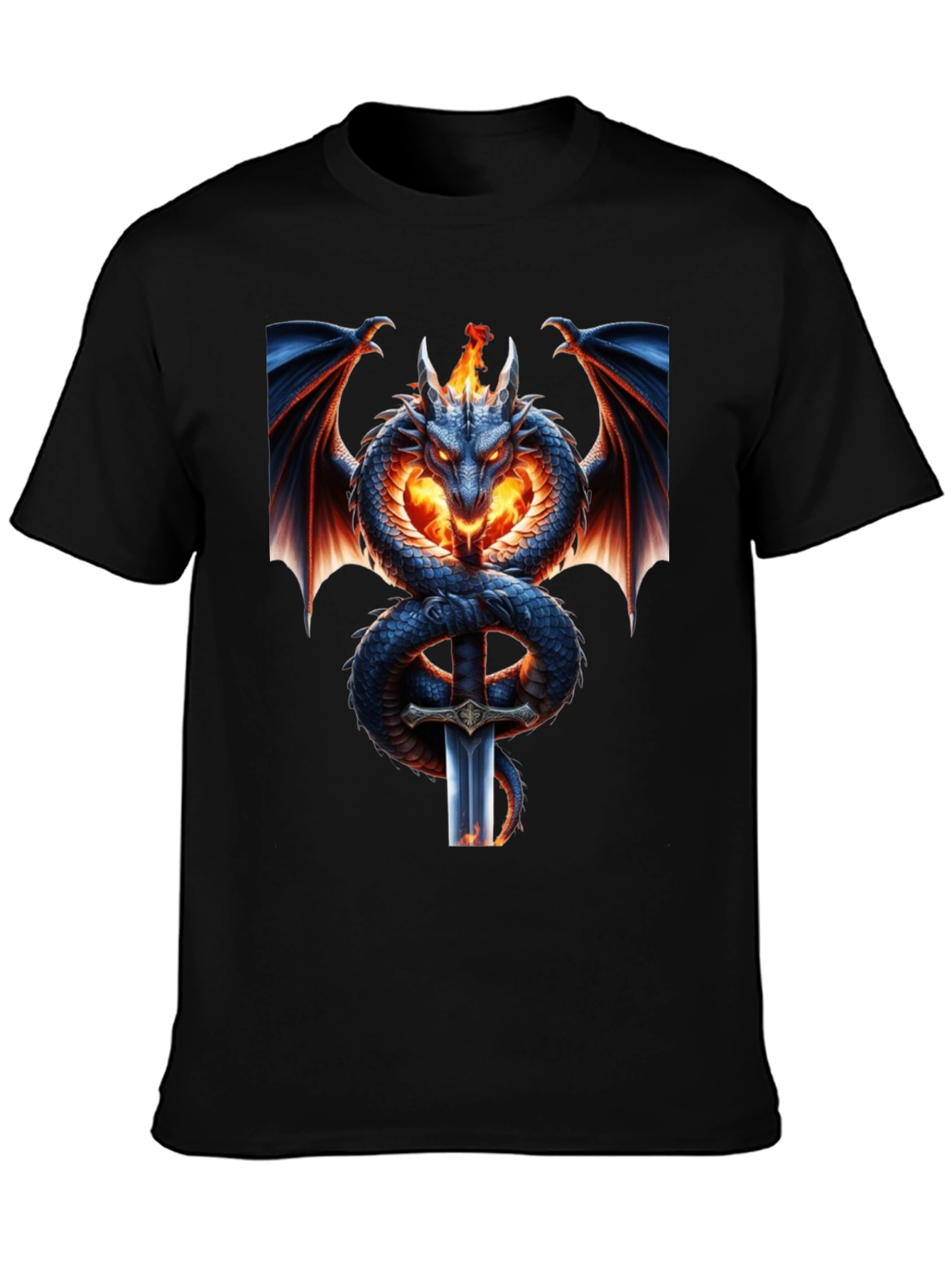 Dragon & Sword Graphic Tee - Fantasy T-Shirt