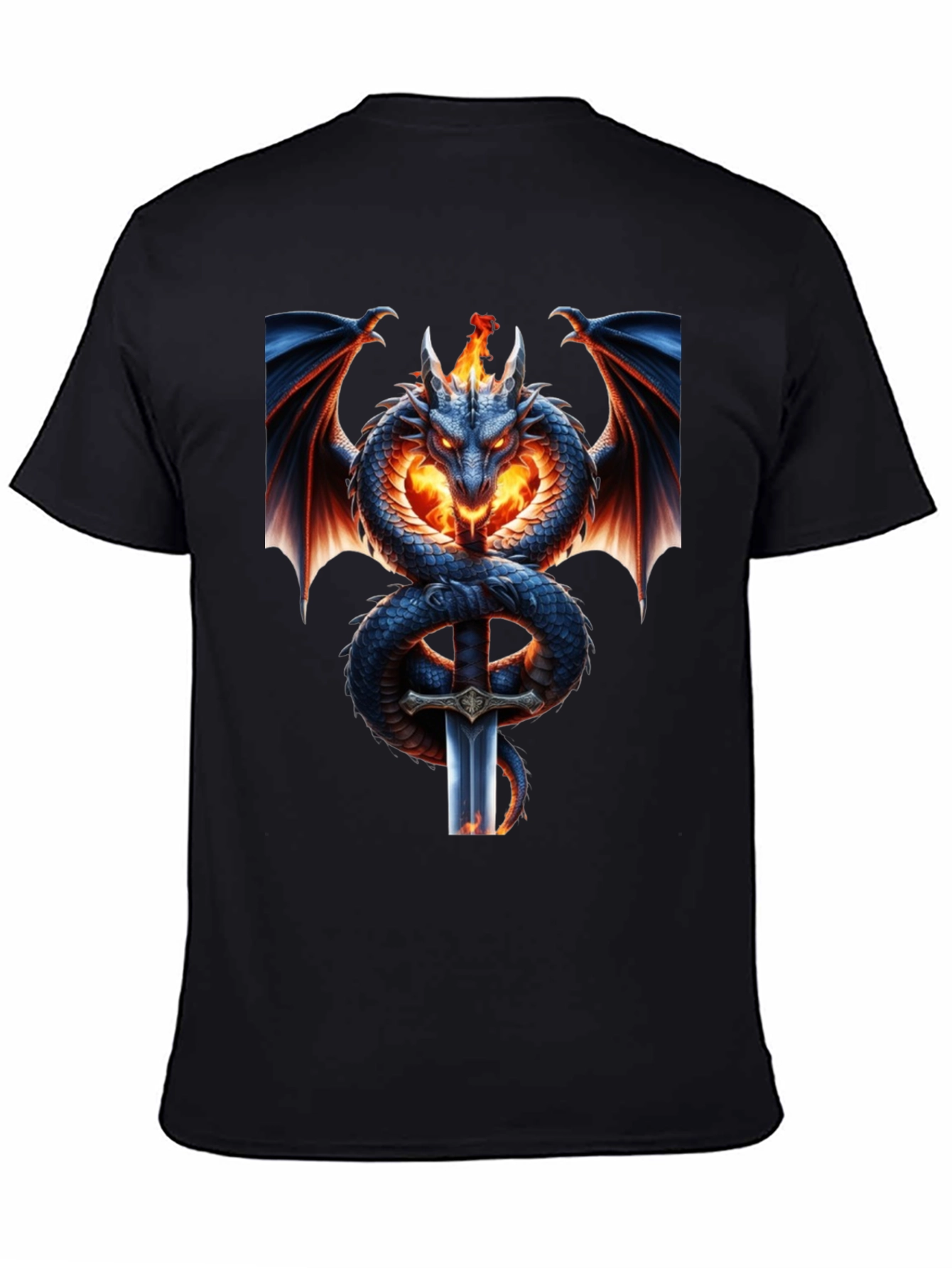 Dragon & Sword Graphic Tee - Fantasy T-Shirt