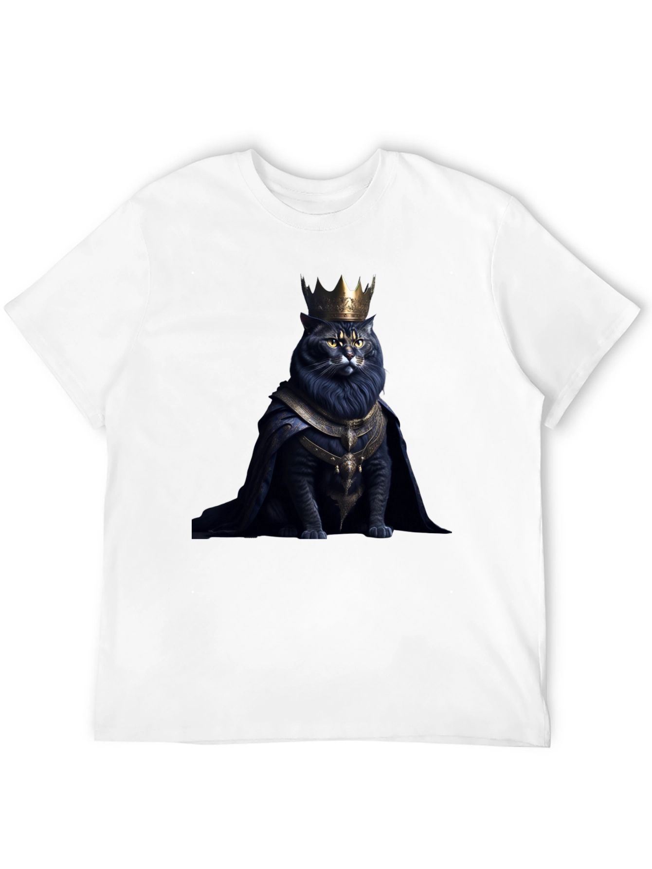 Regal Cat King Graphic Tee - Black