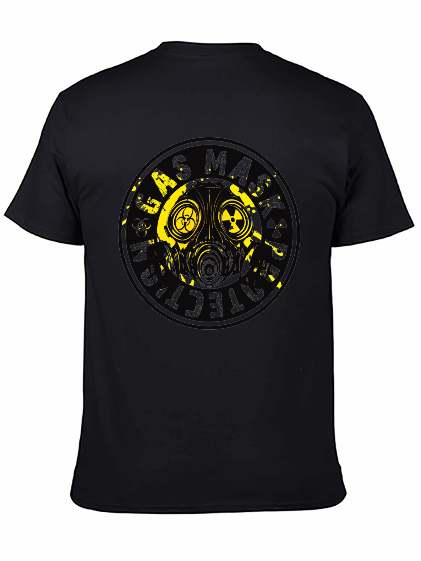 Gas Mask Graphic Print Black T-Shirt