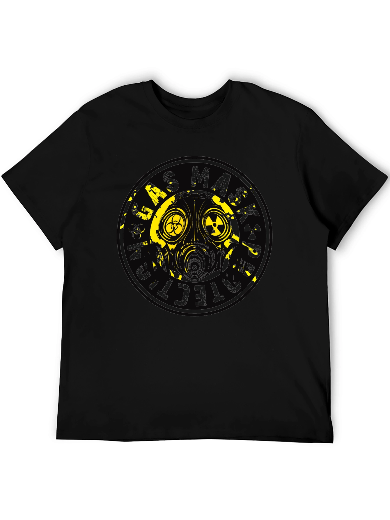 Gas Mask Graphic Print Black T-Shirt