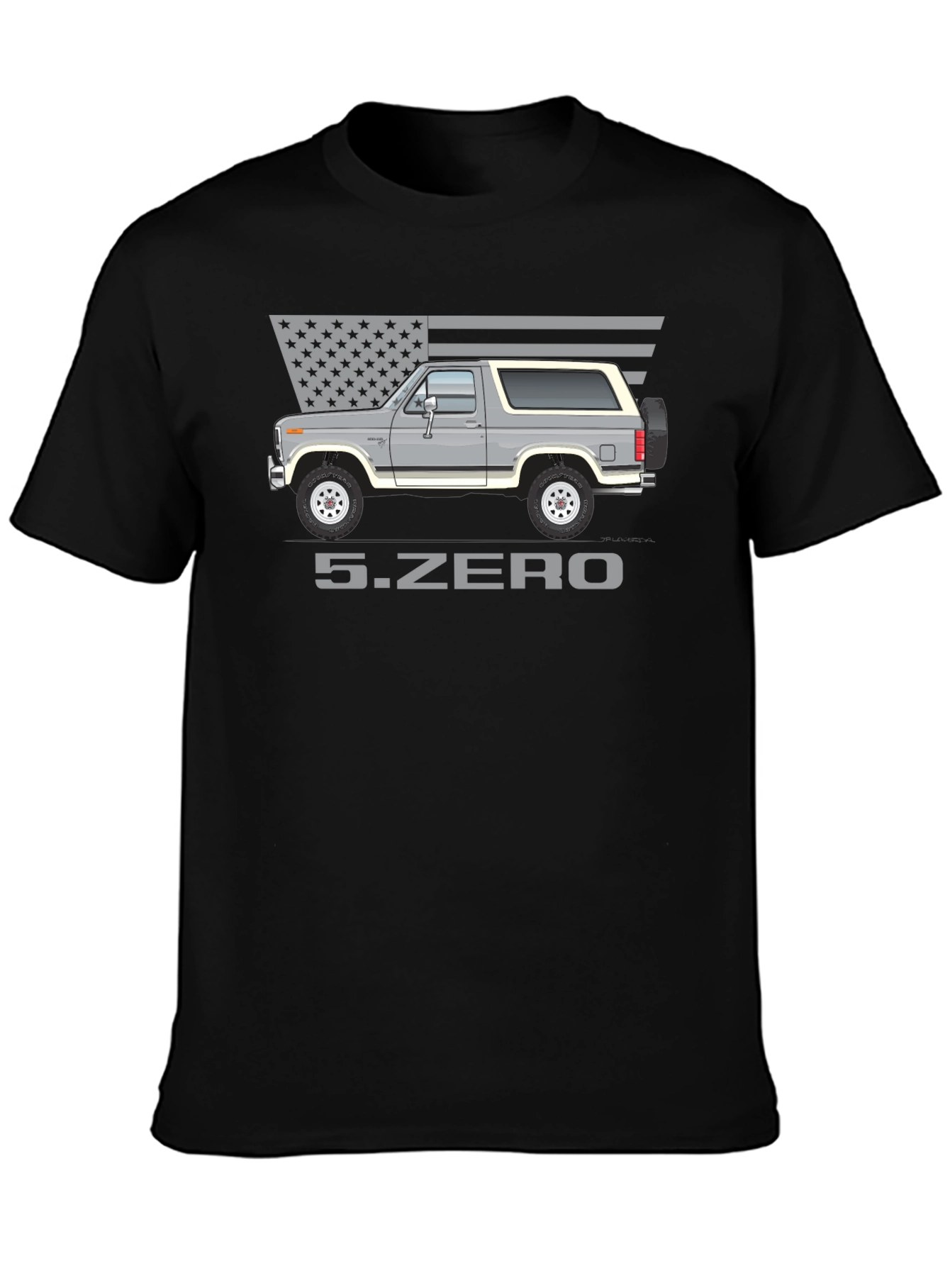 5.ZERO Bronco Graphic Tee - Patriotic Car Enthusiast Shirt