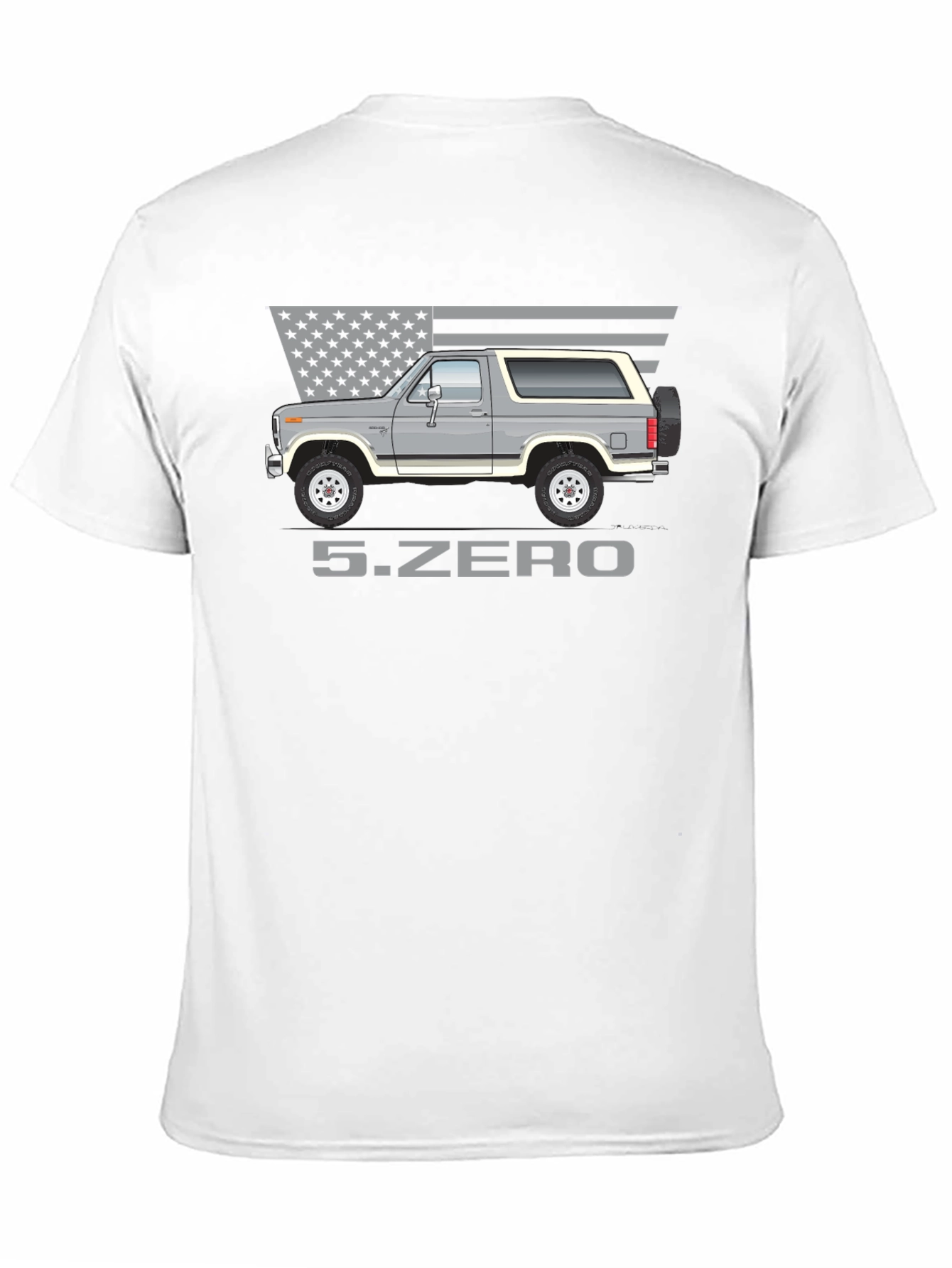 5.ZERO Bronco Graphic Tee - Patriotic Car Enthusiast Shirt