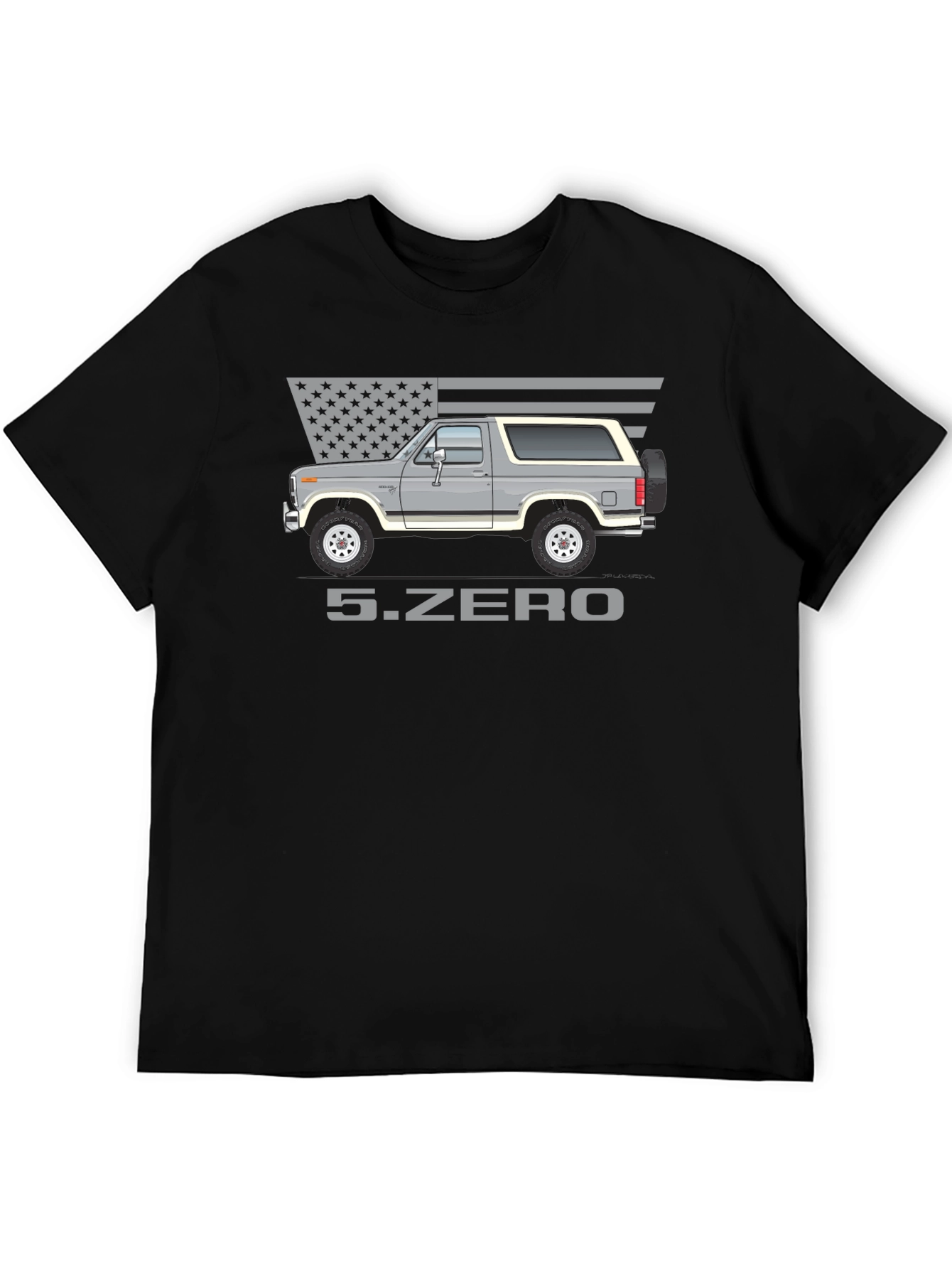 5.ZERO Bronco Graphic Tee - Patriotic Car Enthusiast Shirt