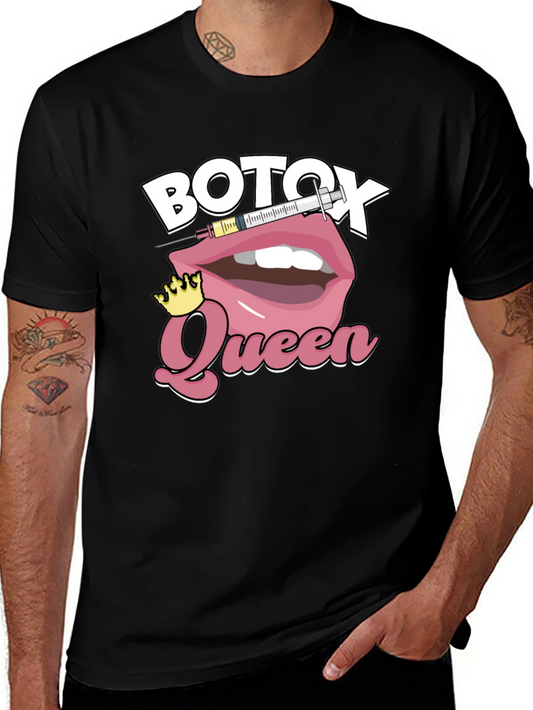 Botox Queen Graphic T-Shirt - Black Cotton Blend