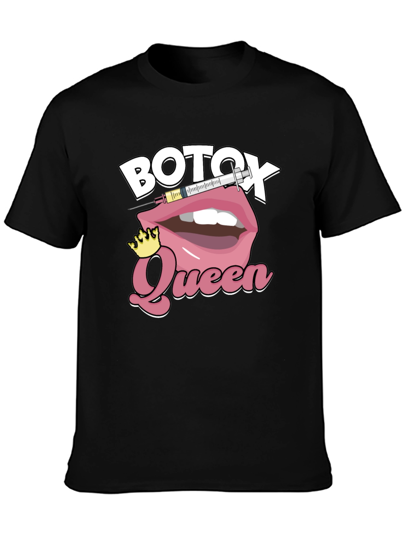 Botox Queen Graphic T-Shirt - Black Cotton Blend