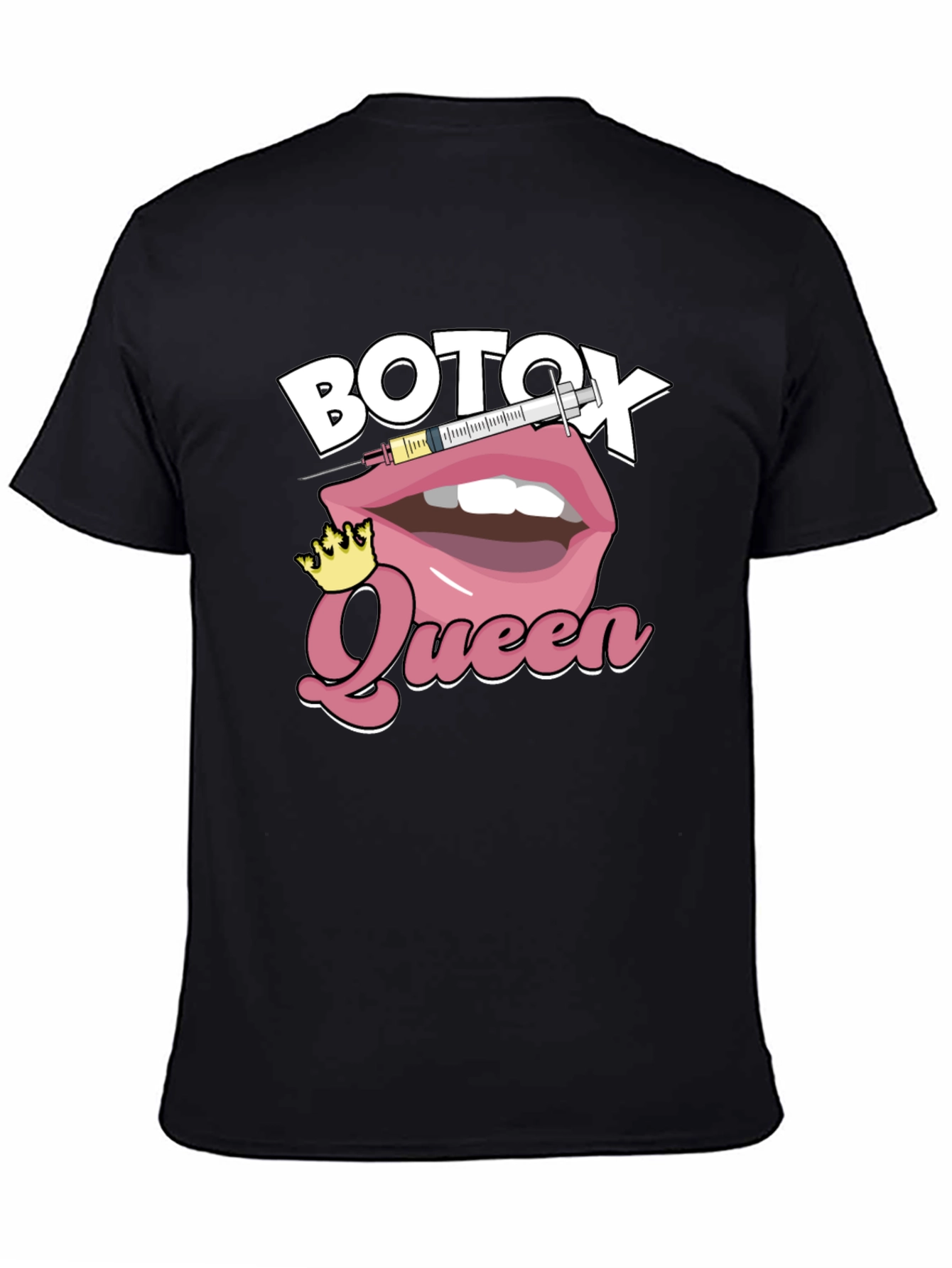 Botox Queen Graphic T-Shirt - Black Cotton Blend