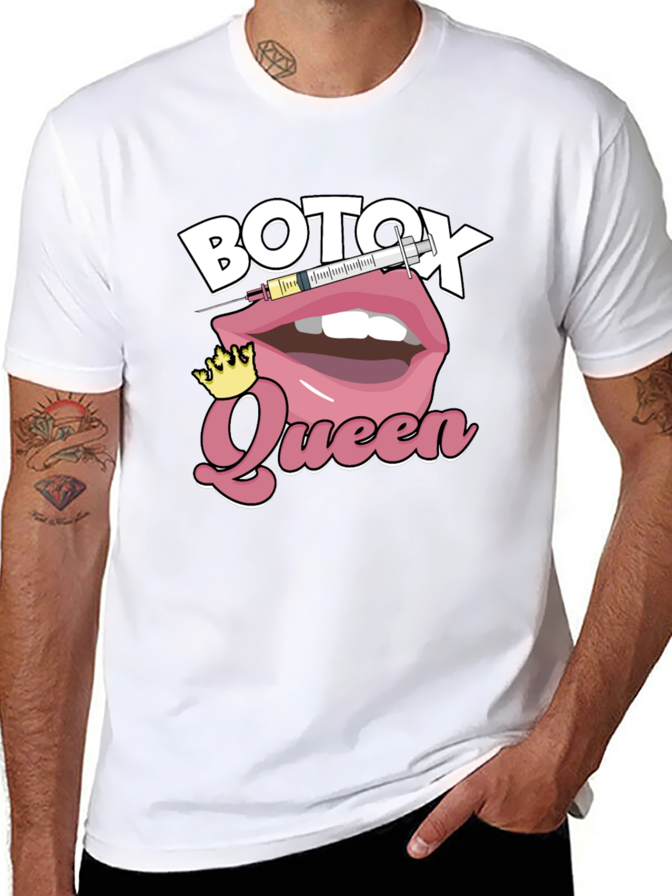 Botox Queen Graphic T-Shirt - Black Cotton Blend