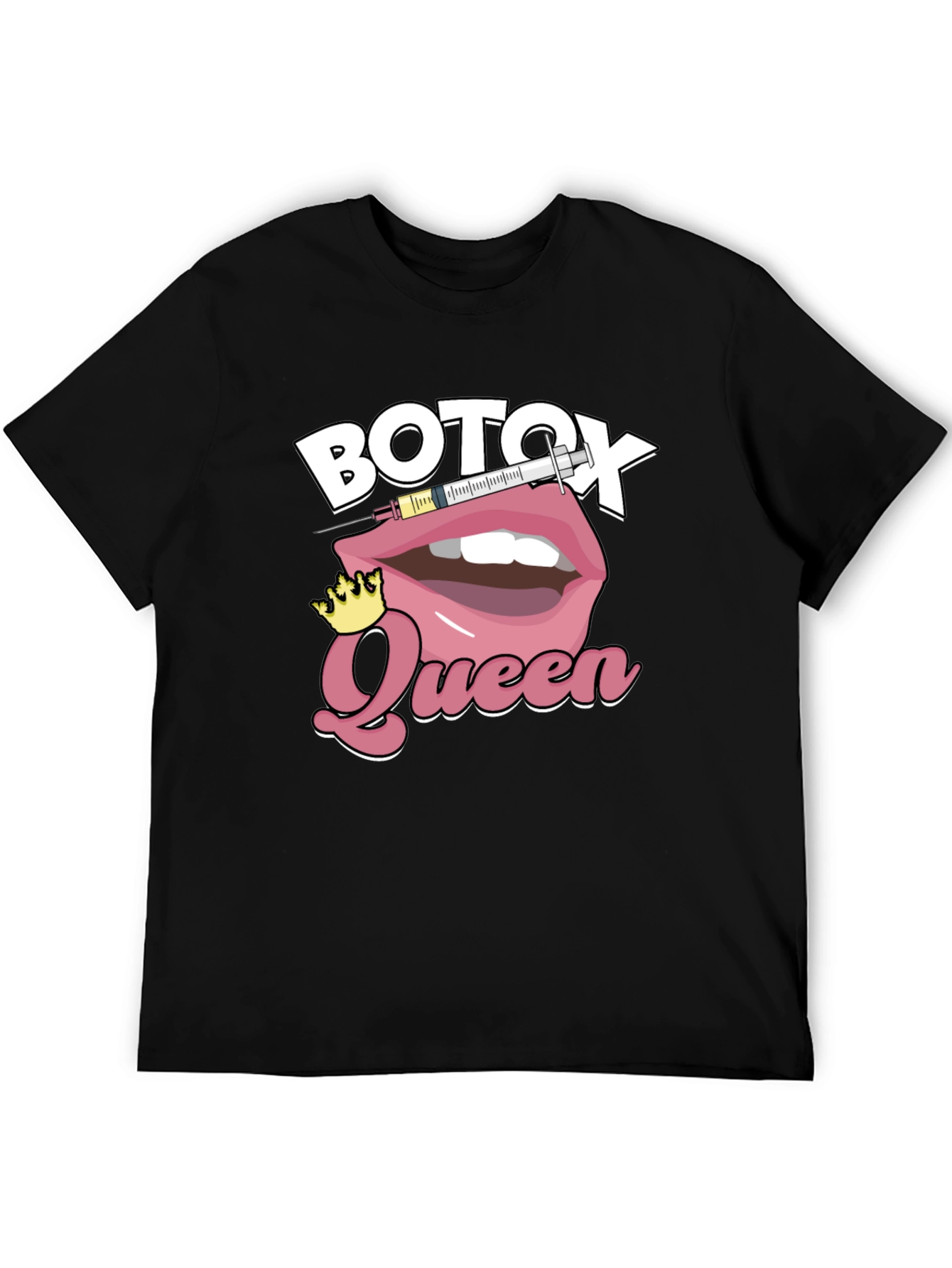 Botox Queen Graphic T-Shirt - Black Cotton Blend