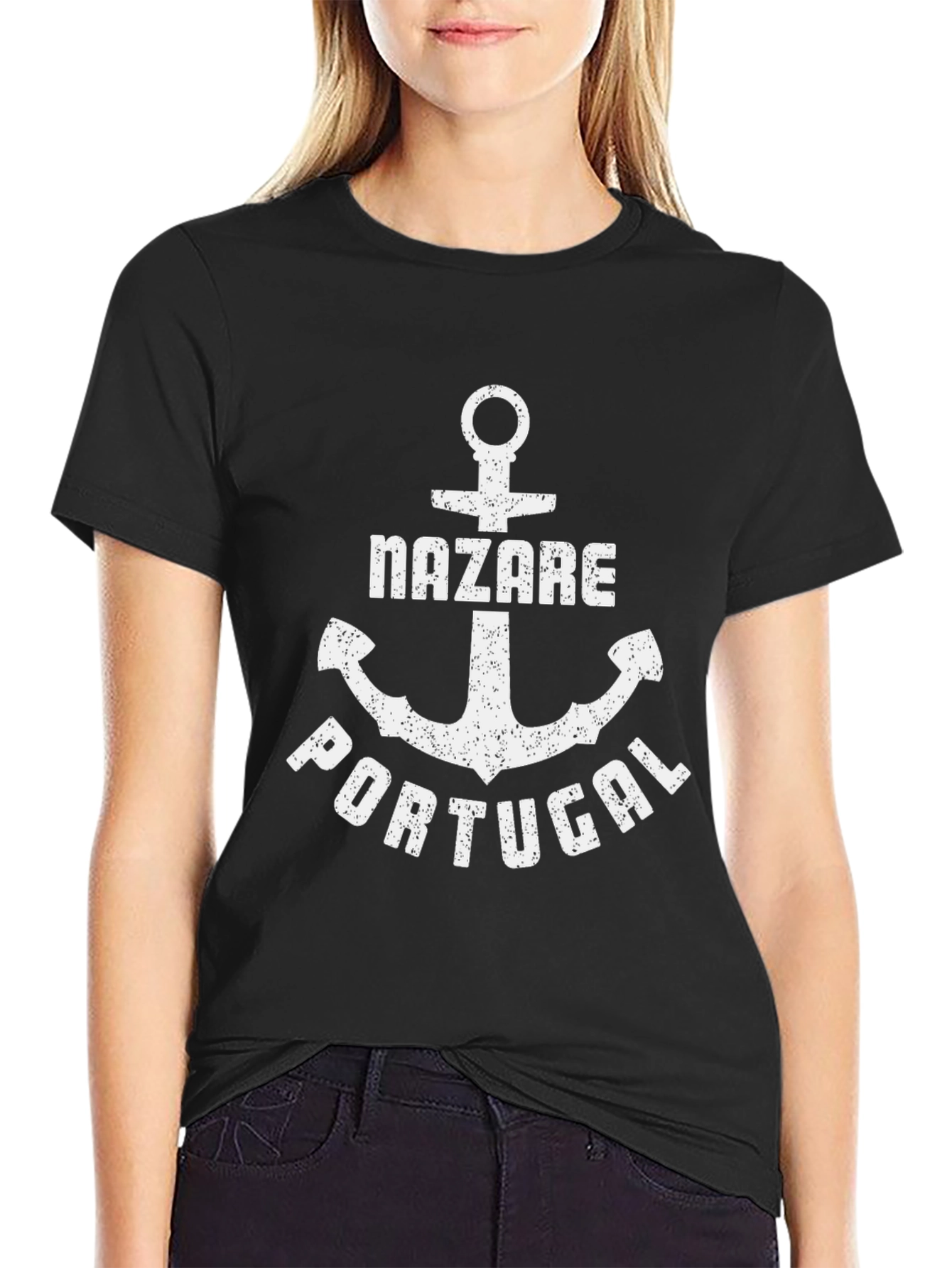 Nazare Portugal Anchor Graphic T-Shirt