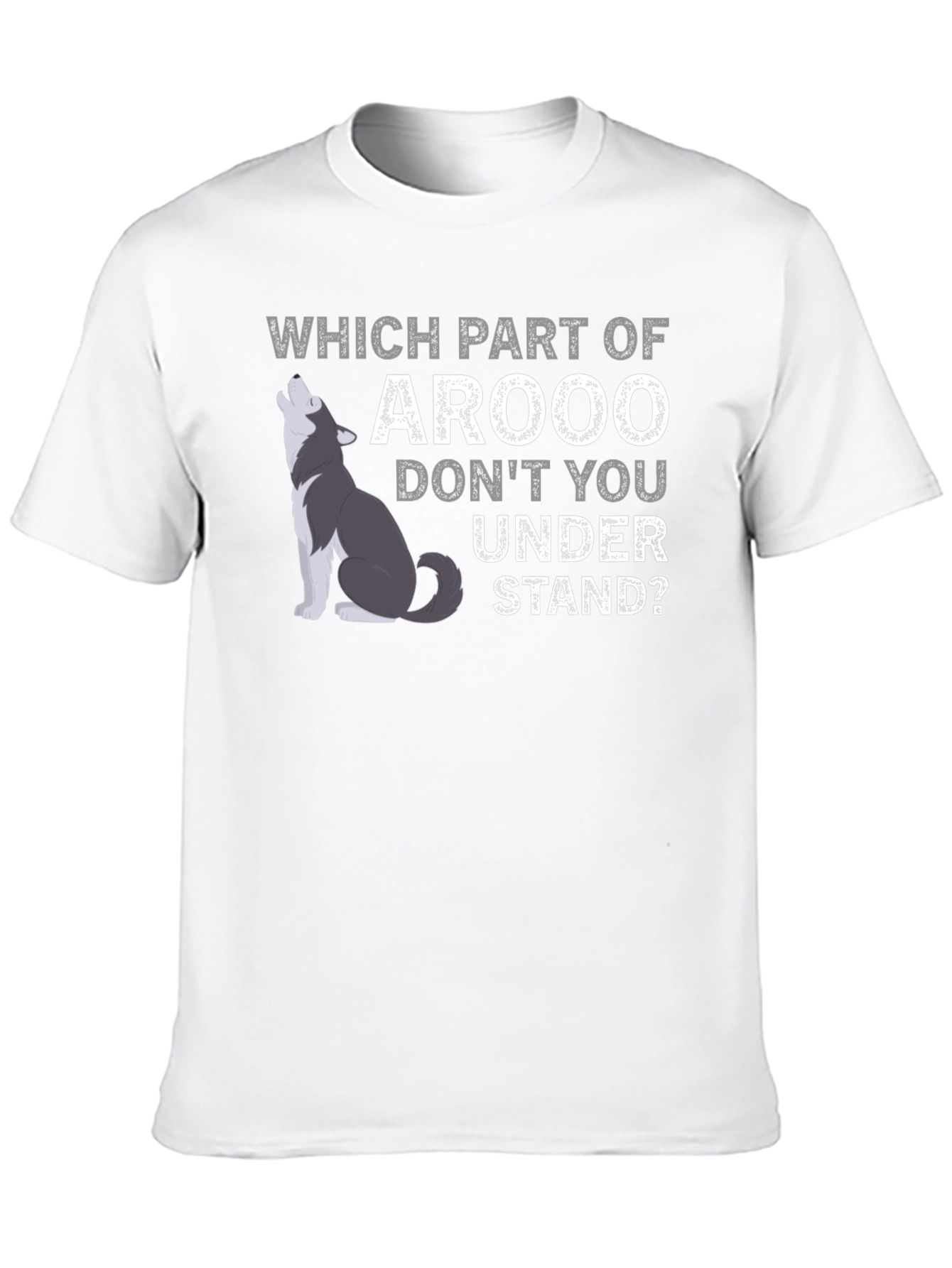 Arooo Wolf Graphic T-Shirt - Funny Animal Tee
