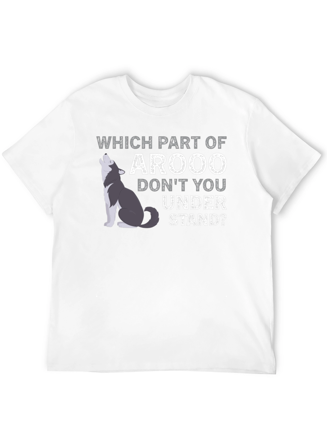 Arooo Wolf Graphic T-Shirt - Funny Animal Tee