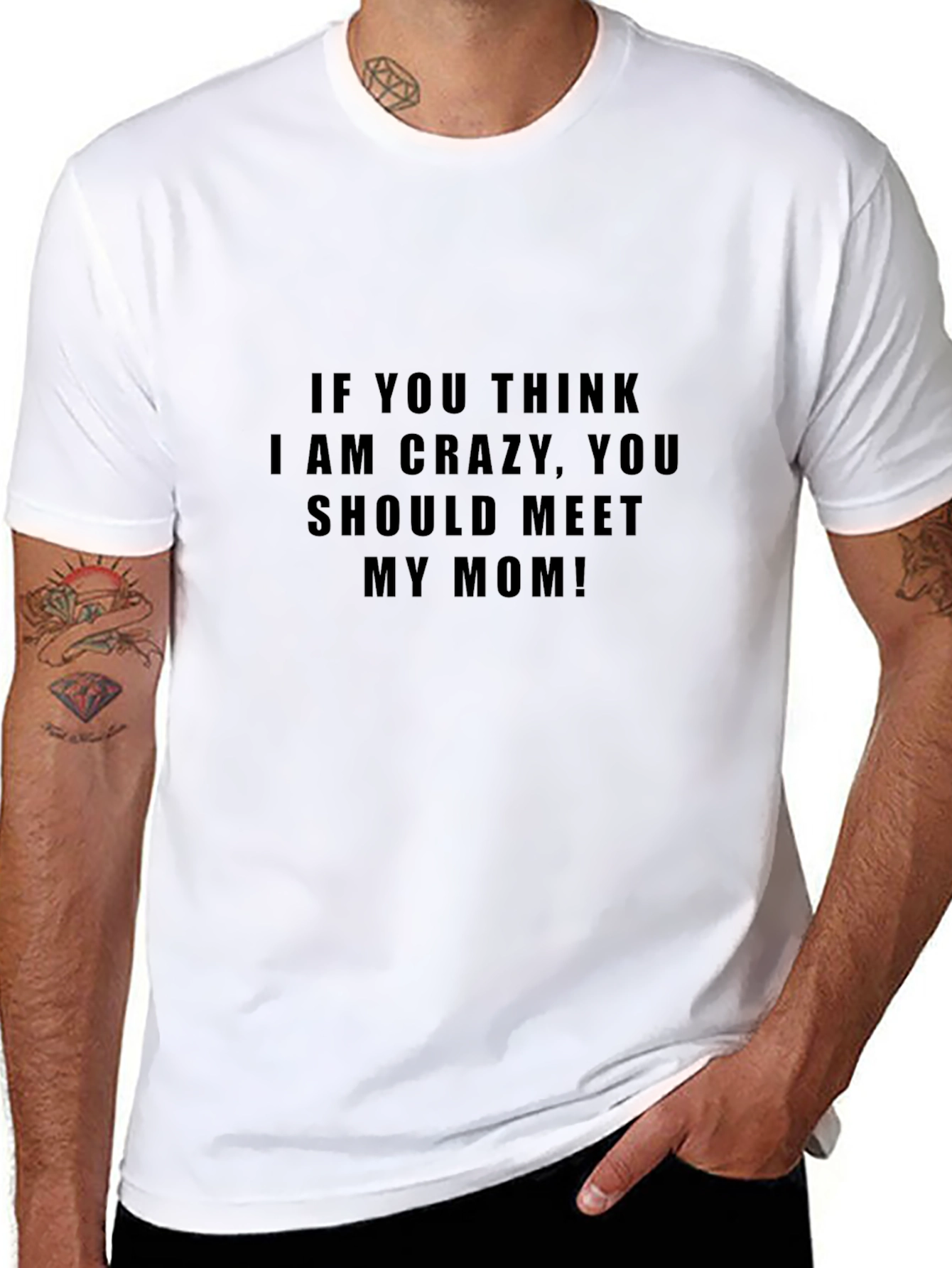Crazy Mom Graphic Tee - Black Cotton T-Shirt