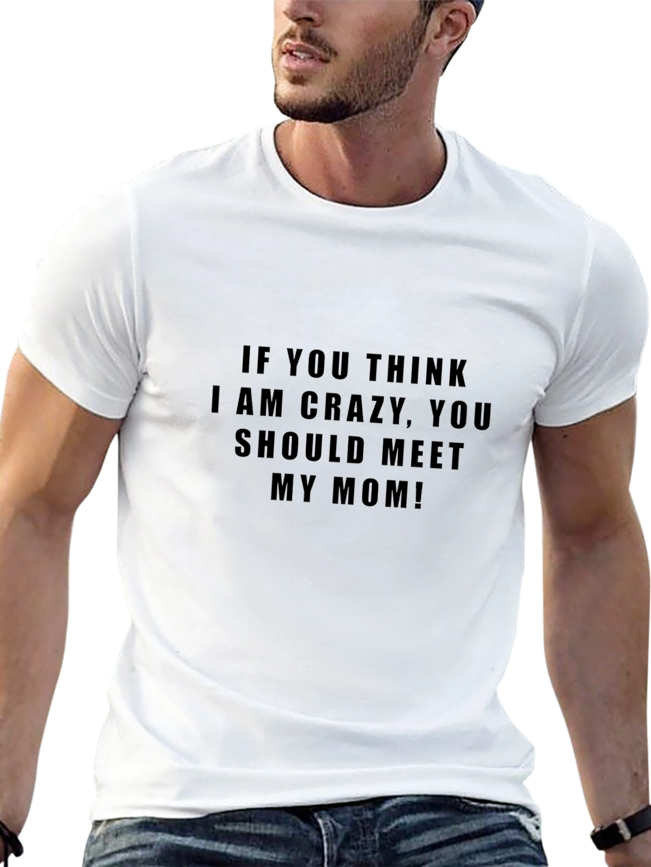 Crazy Mom Graphic Tee - Black Cotton T-Shirt