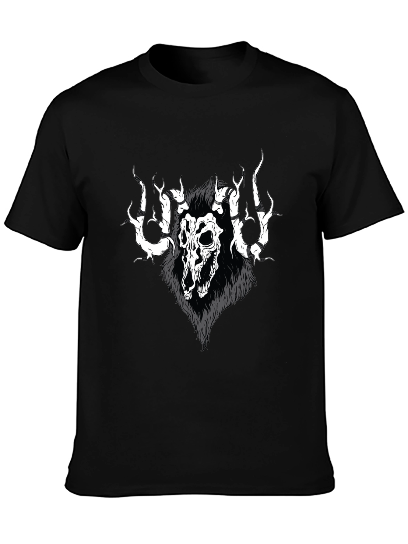 Skull Graphic T-Shirt - Gothic Style Black Tee
