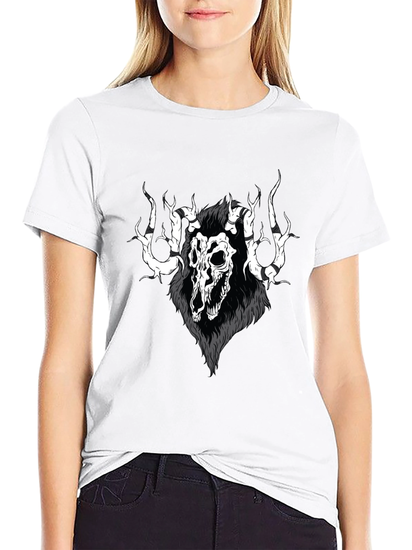 Skull Graphic T-Shirt - Gothic Style Black Tee