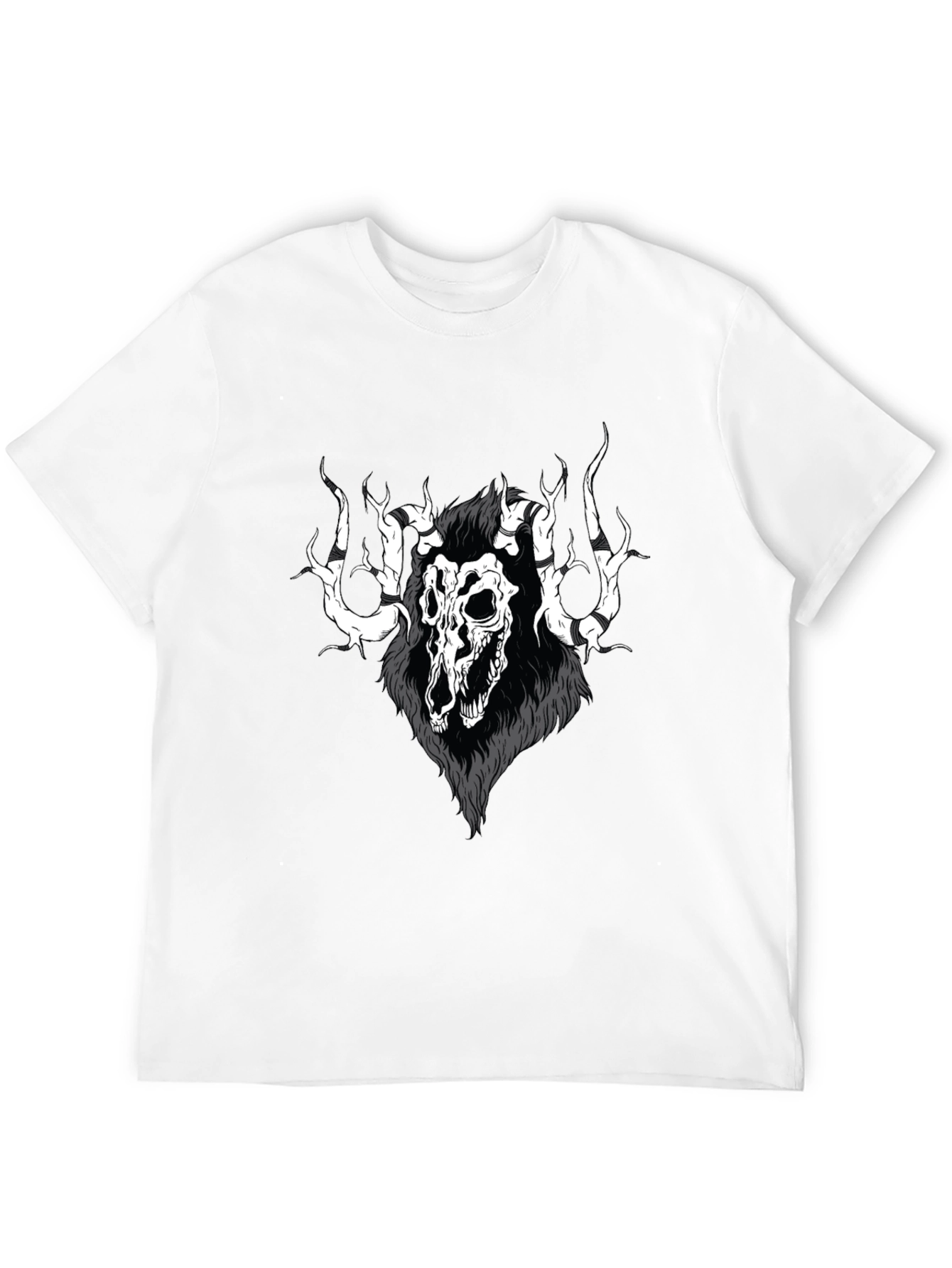 Skull Graphic T-Shirt - Gothic Style Black Tee