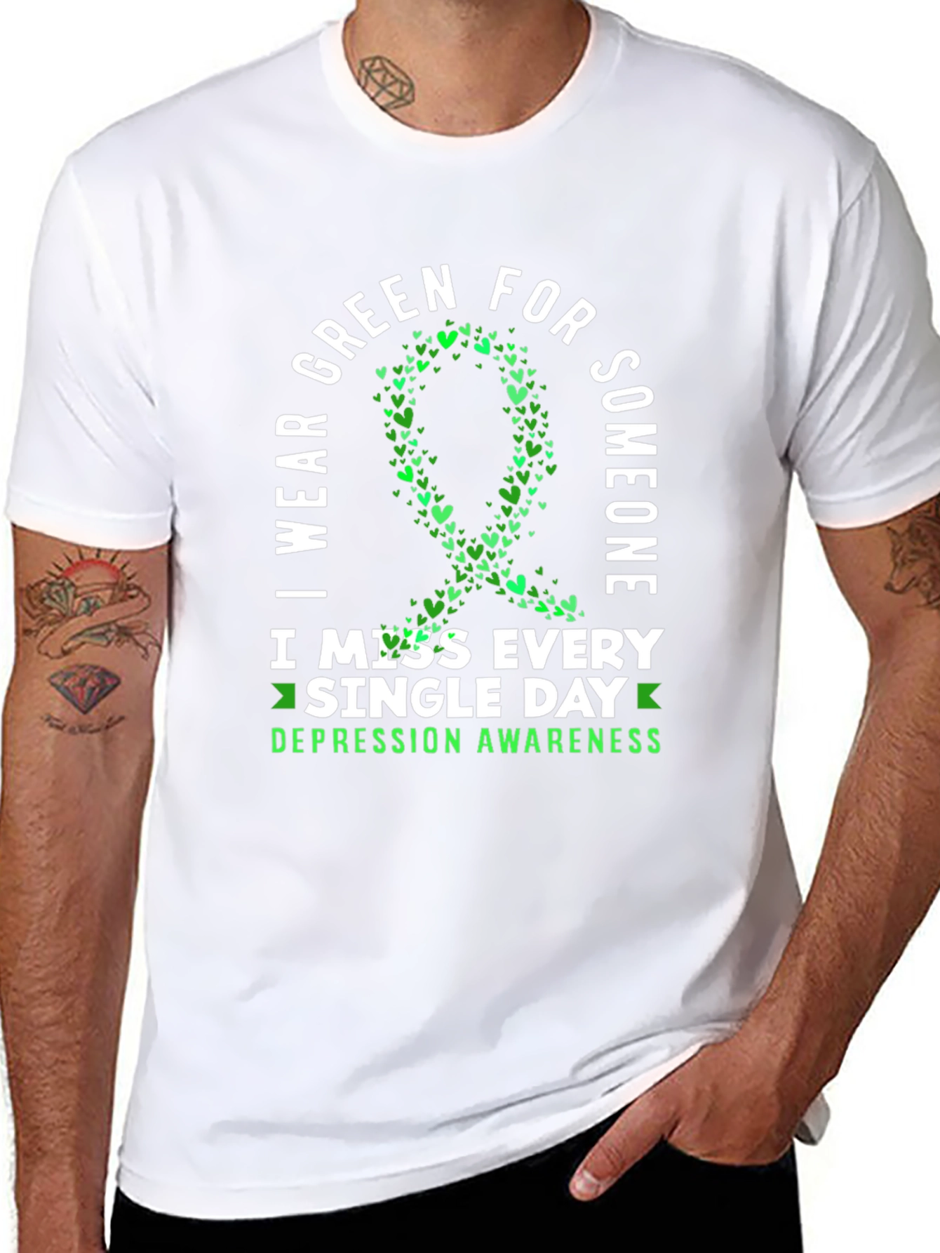 Green Ribbon Depression Awareness T-Shirt