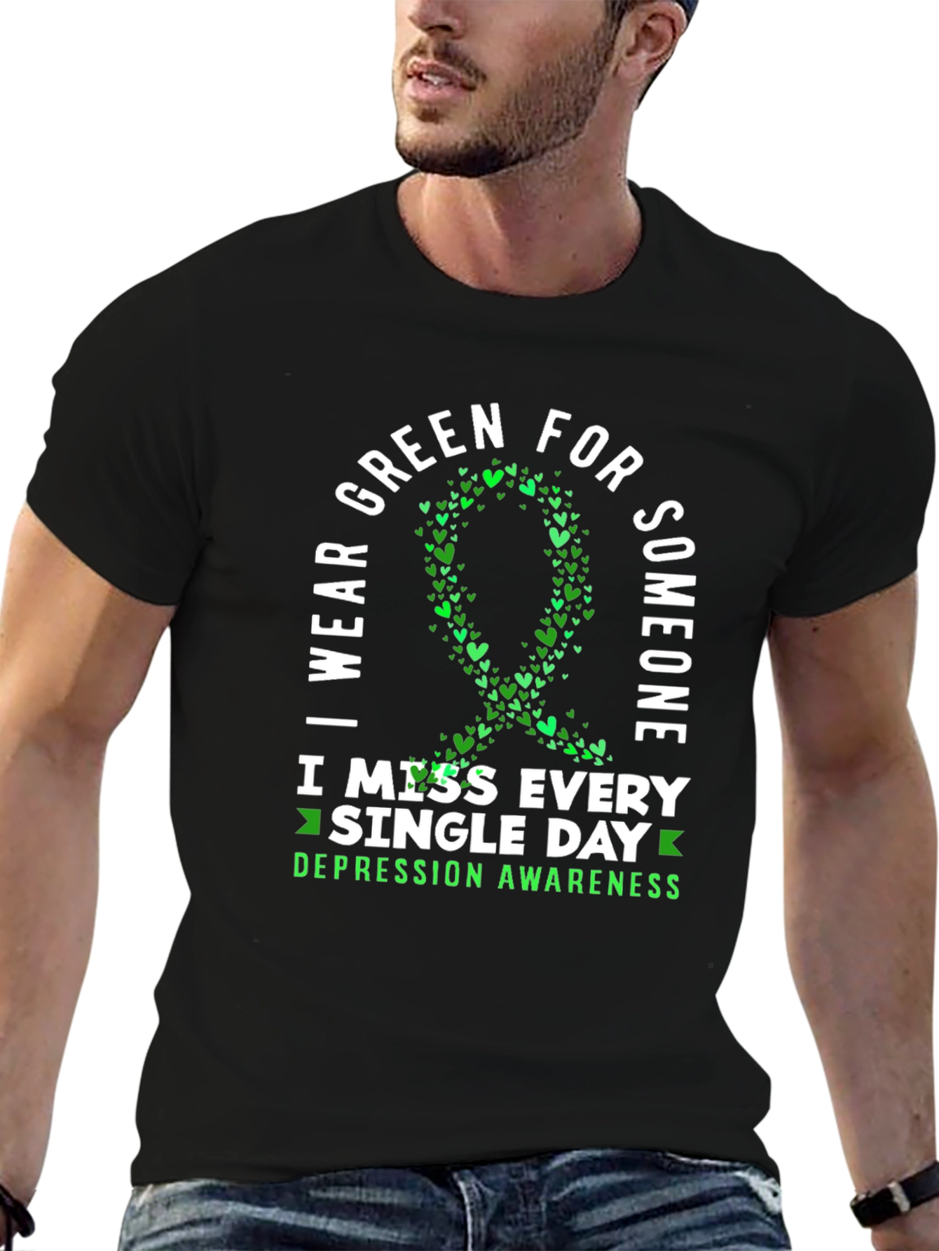 Green Ribbon Depression Awareness T-Shirt