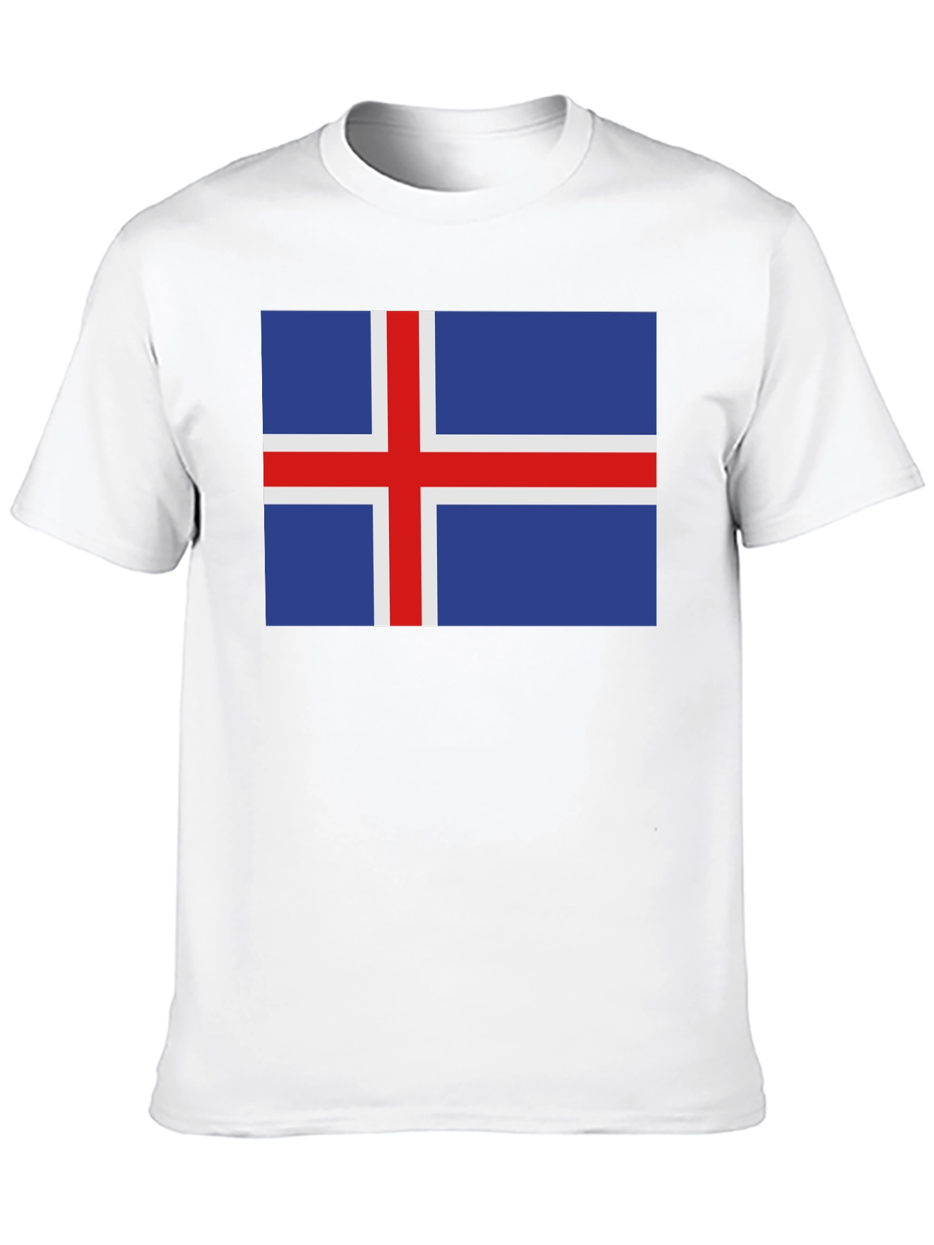Iceland Flag Graphic Tee - Black Cotton T-Shirt