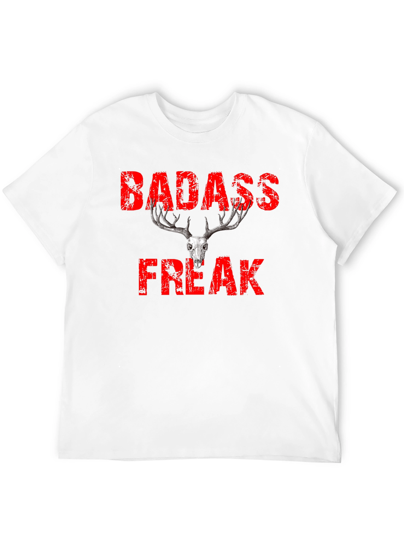 Badass Freak Skull Graphic T-Shirt - Black