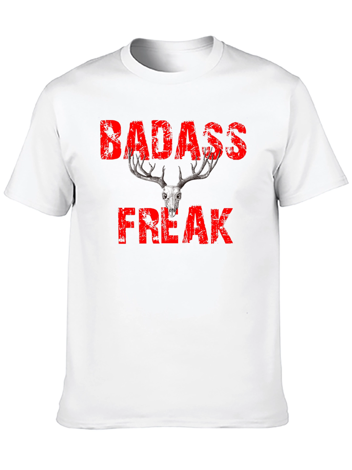 Badass Freak Skull Graphic T-Shirt - Black