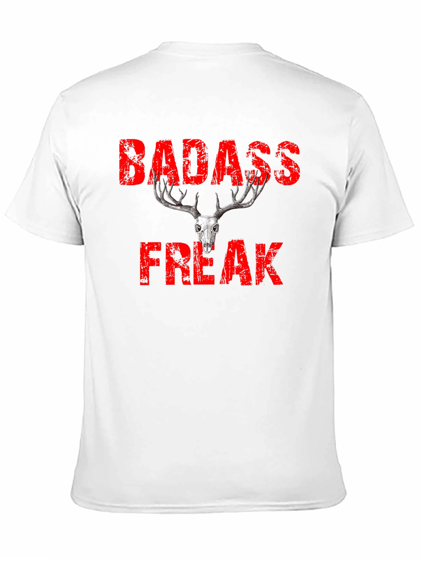 Badass Freak Skull Graphic T-Shirt - Black