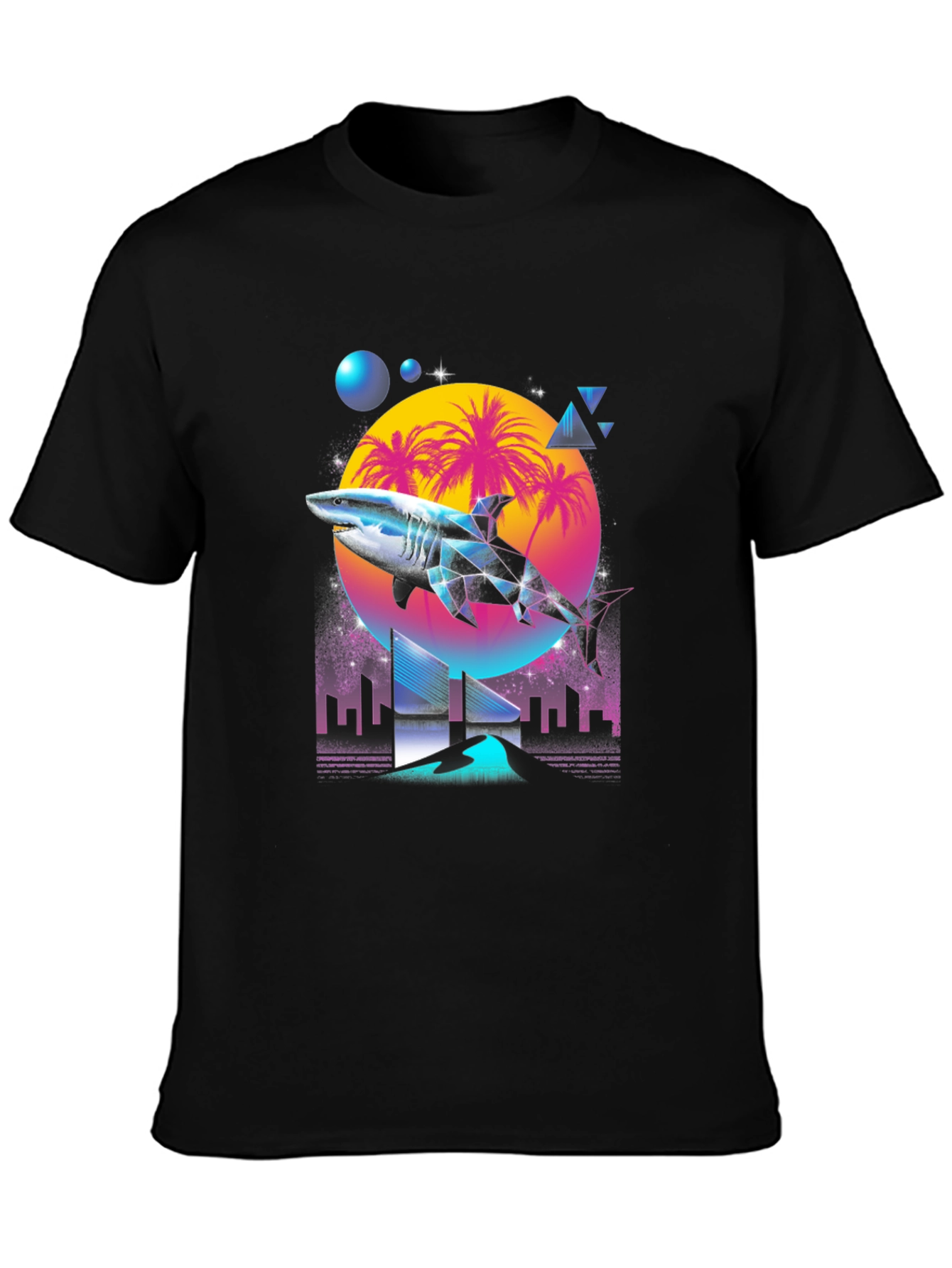 Retro Shark T-Shirt - Synthwave Style