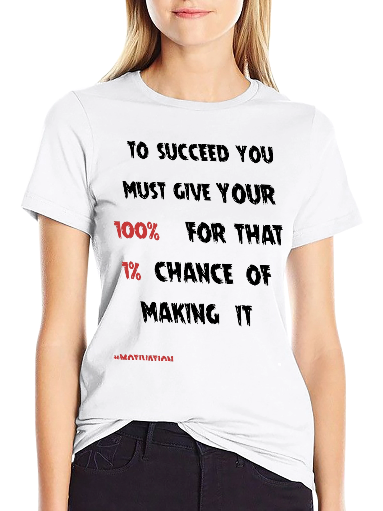 Motivational Black T-Shirt: 100% Effort