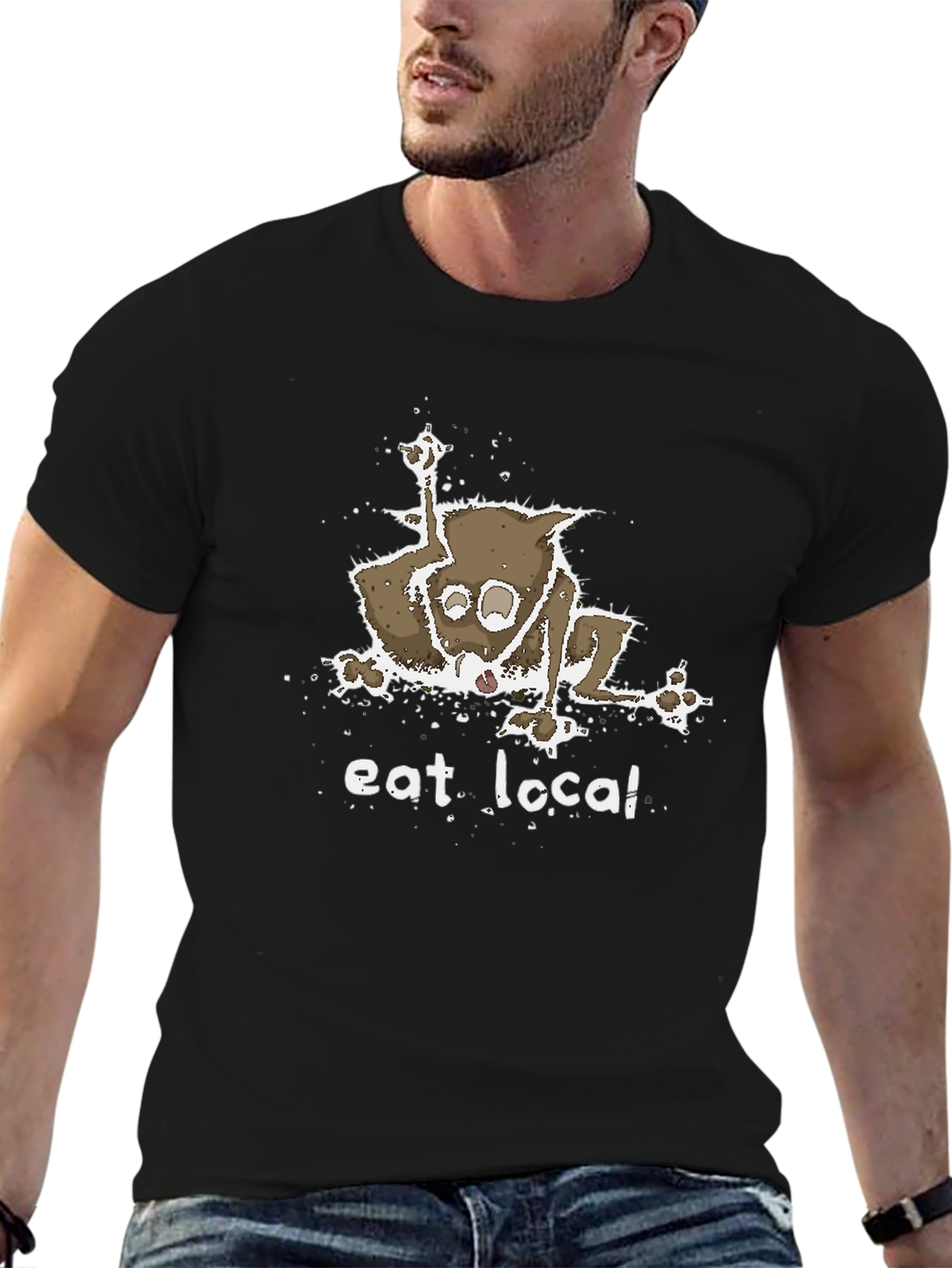 Eat Local T-Shirt - Funny Opossum Design