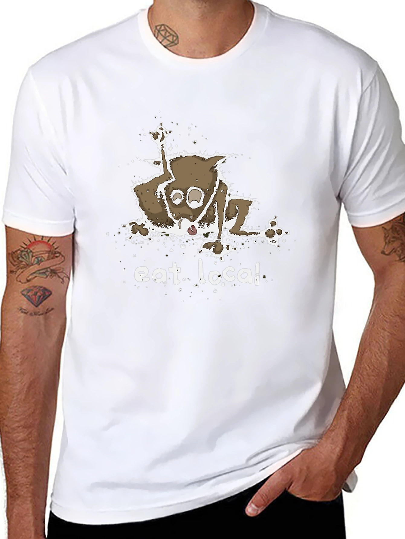 Eat Local T-Shirt - Funny Opossum Design