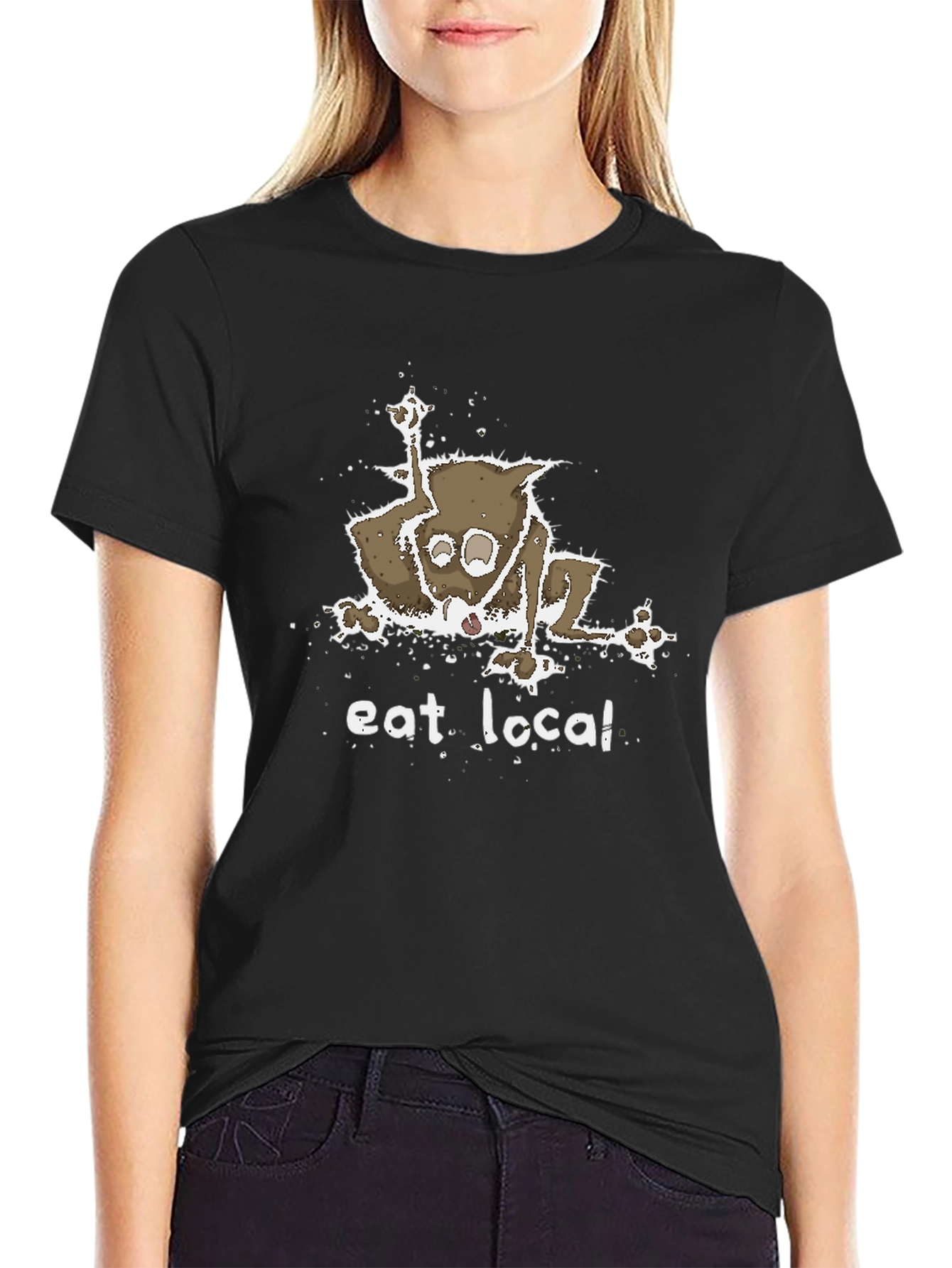 Eat Local T-Shirt - Funny Opossum Design