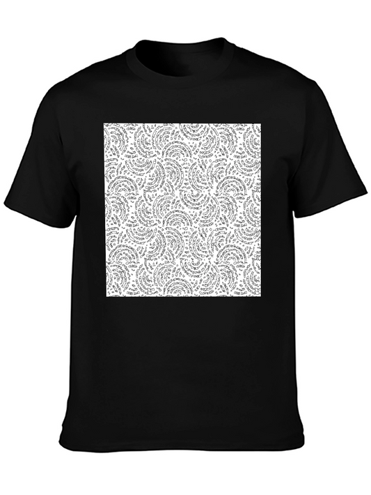 Abstract Swirl Pattern Black T-Shirt