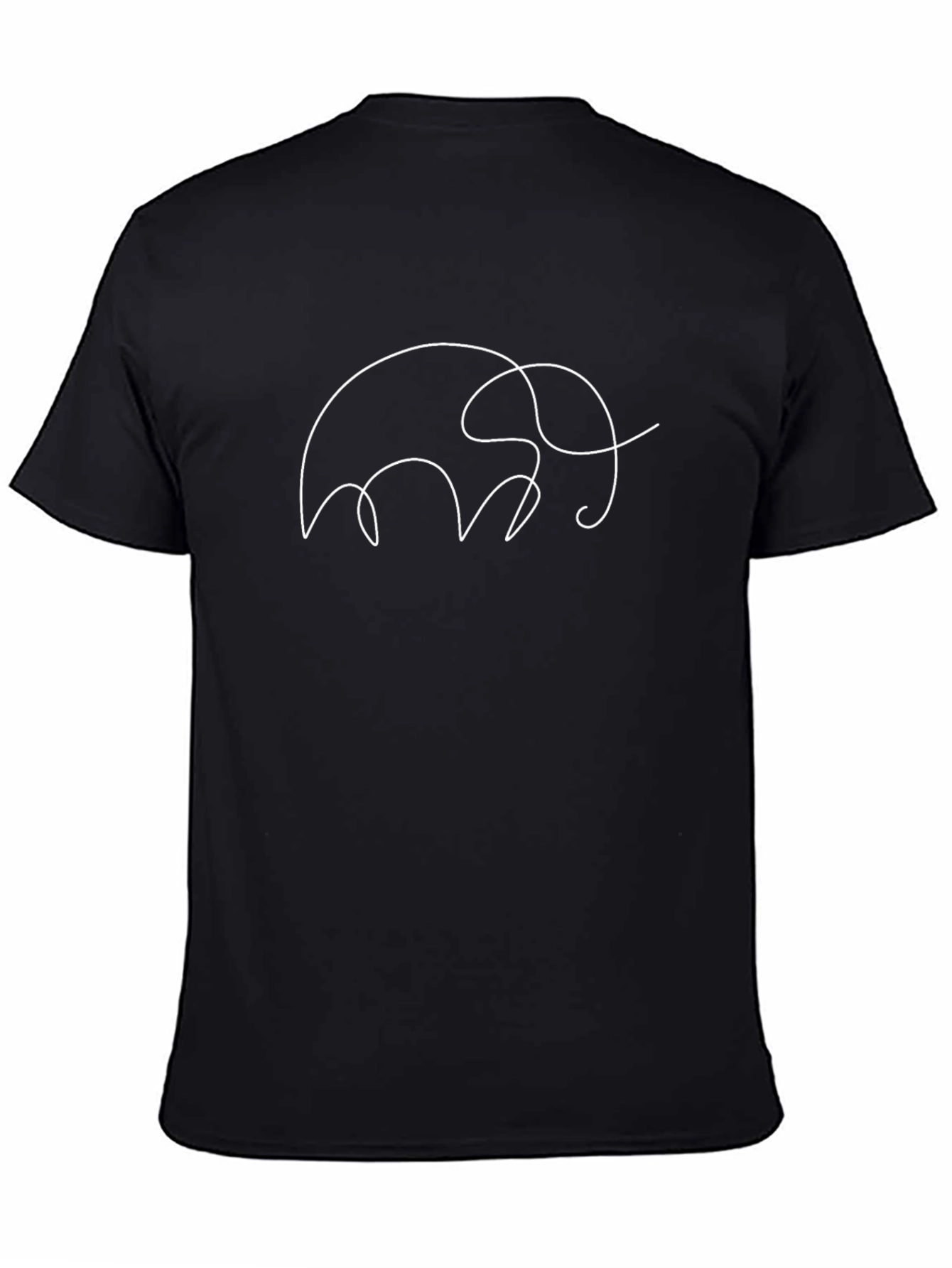 Elephant Outline Graphic Tee - Classic Black T-Shirt