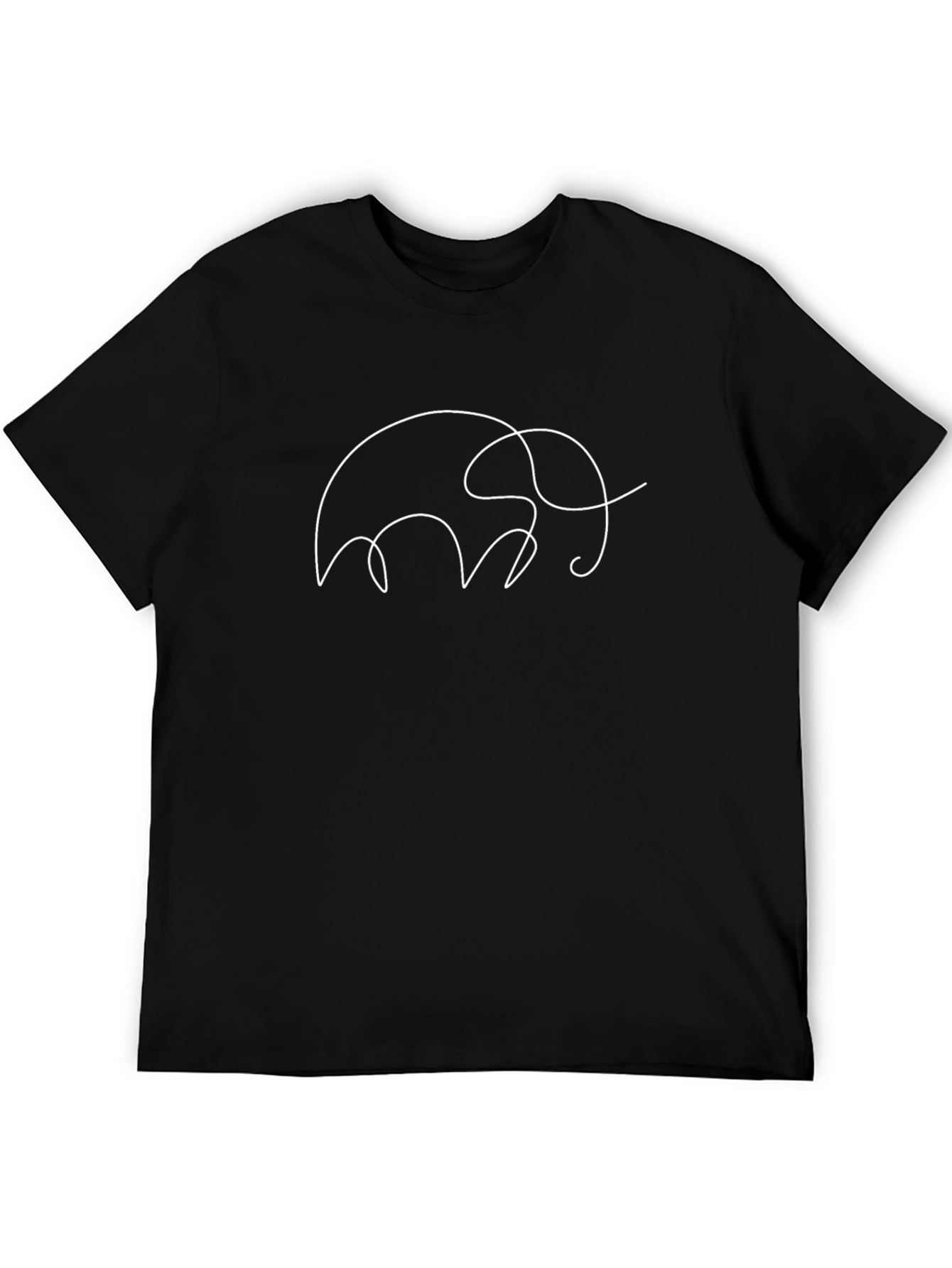 Elephant Outline Graphic Tee - Classic Black T-Shirt