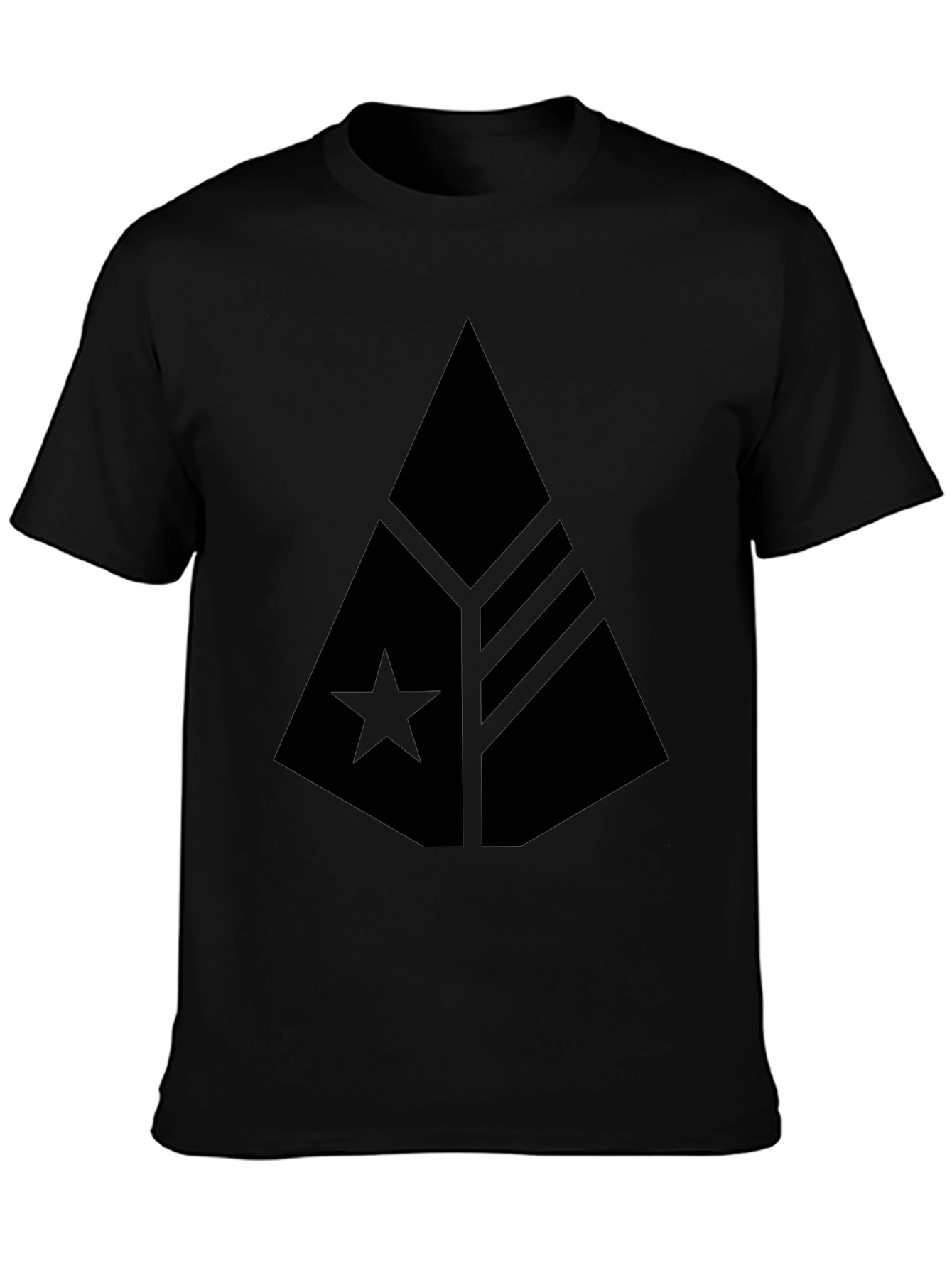 Modern Graphic Print Black T-Shirt