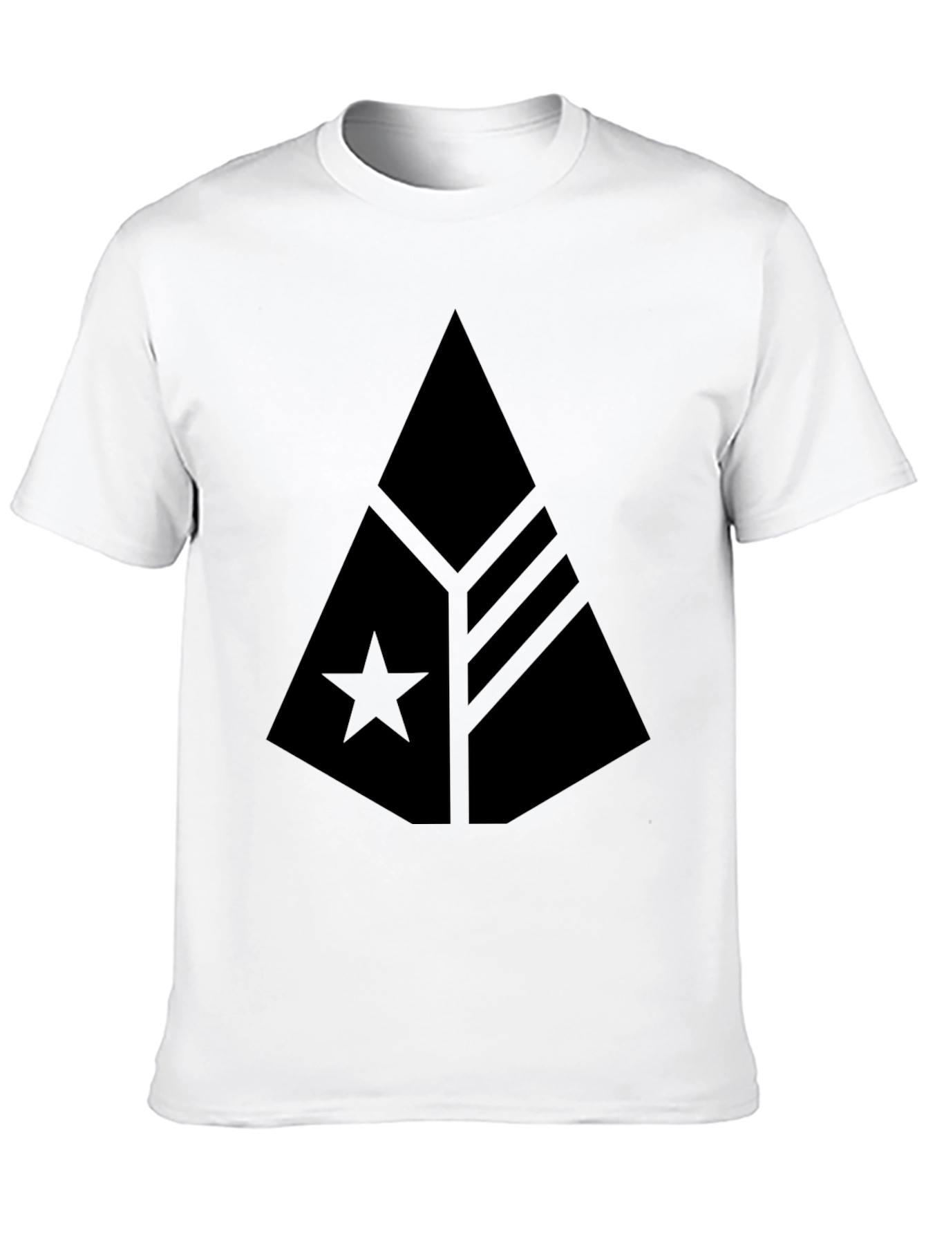 Modern Graphic Print Black T-Shirt