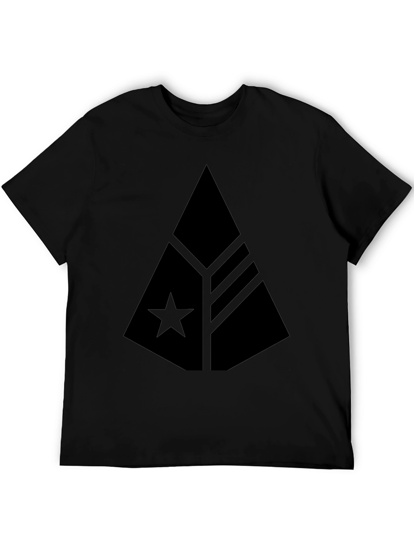Modern Graphic Print Black T-Shirt