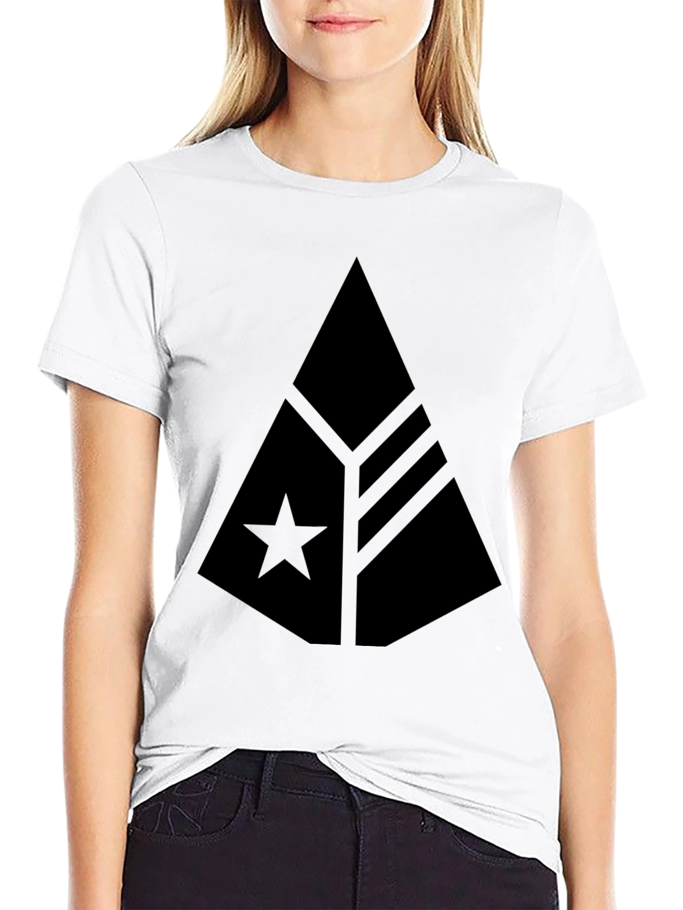 Modern Graphic Print Black T-Shirt