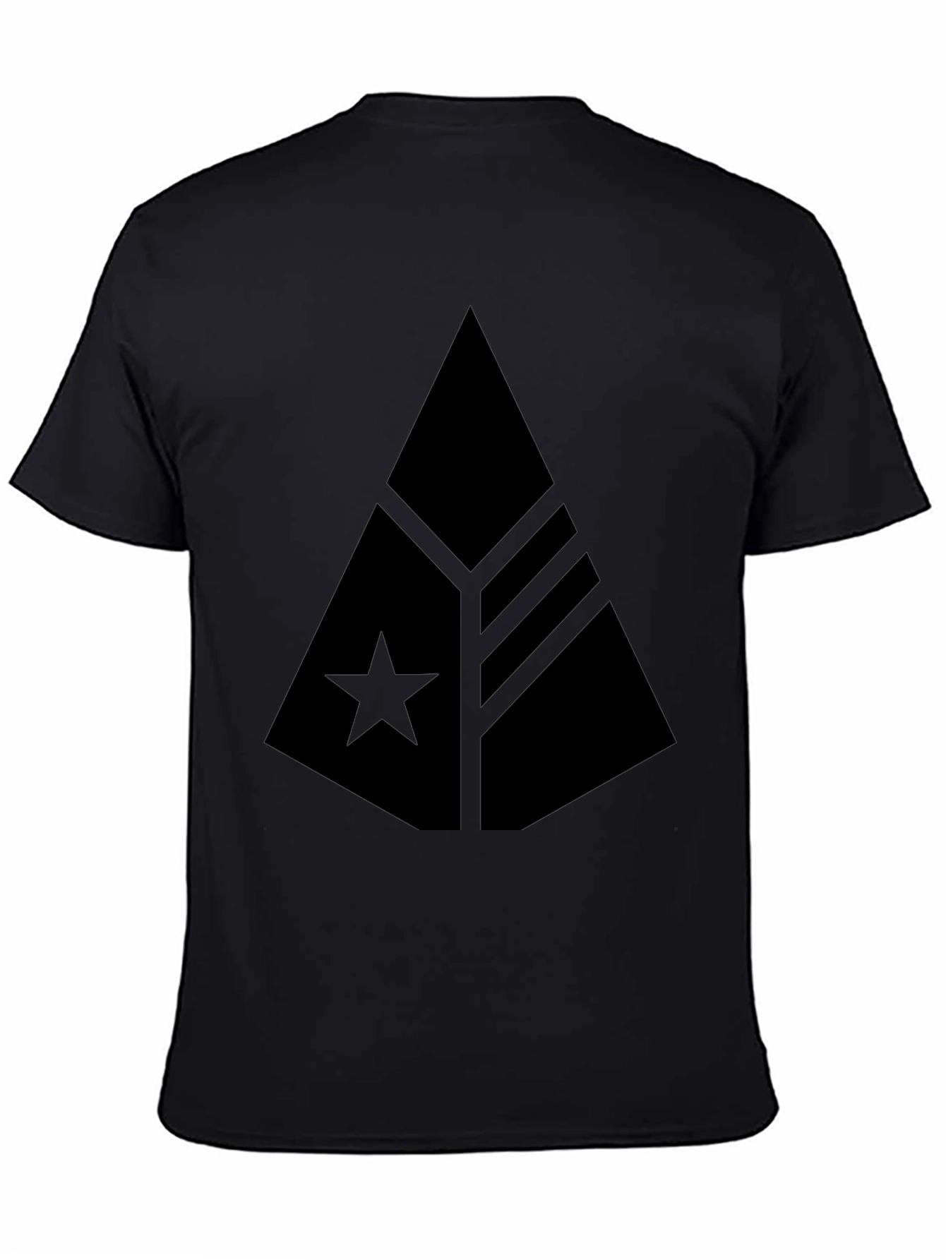 Modern Graphic Print Black T-Shirt